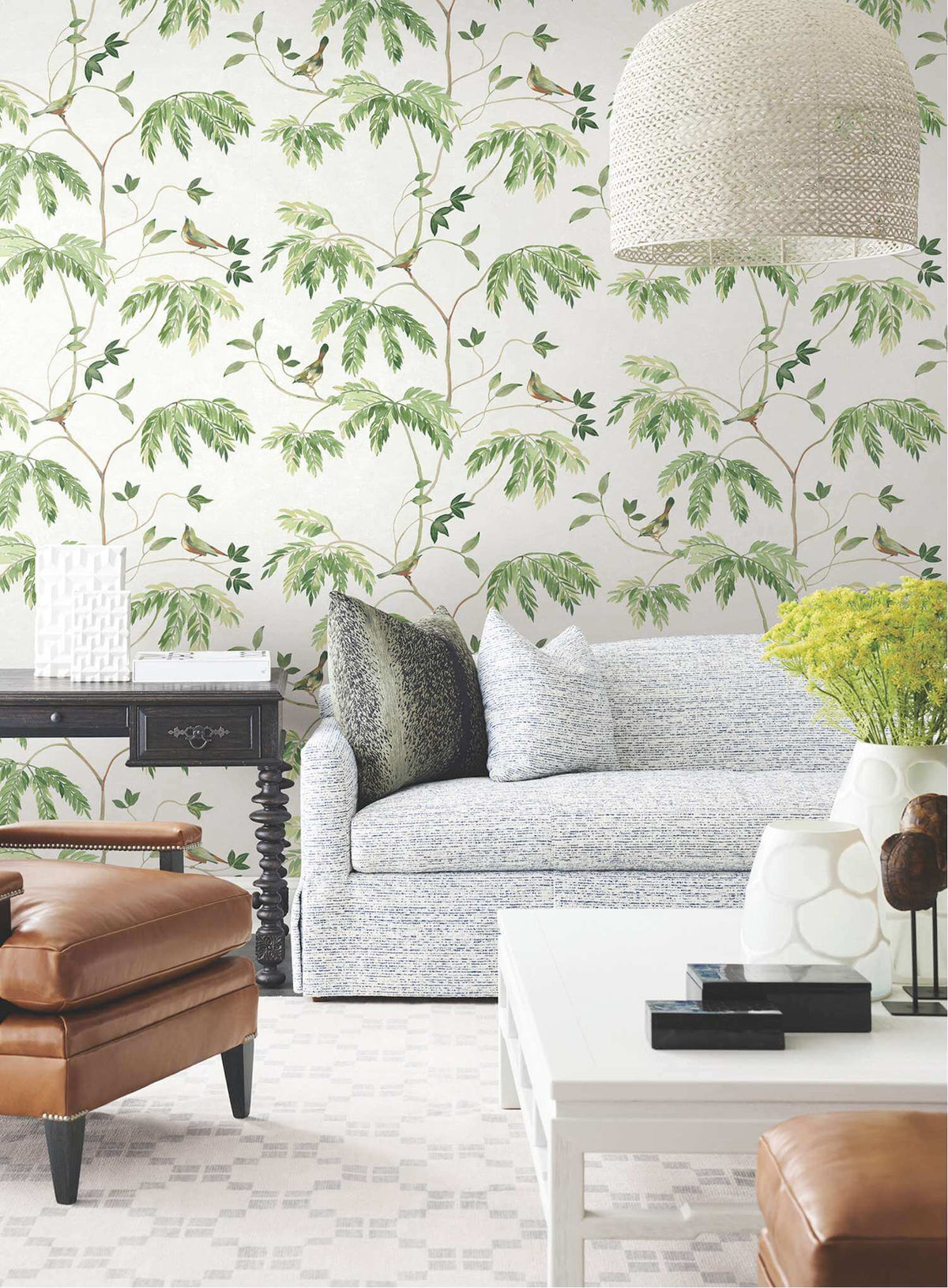 Antonina Vella Layered Luxe Cillian Wallpaper Sample - Green
