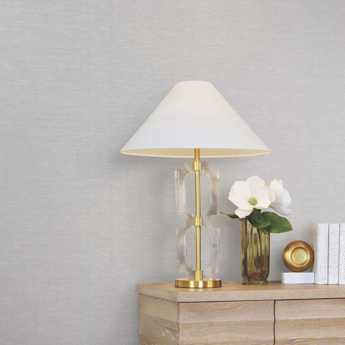 Antonina Vella Layered Luxe Hempfield Weave Wallpaper - Light Grey