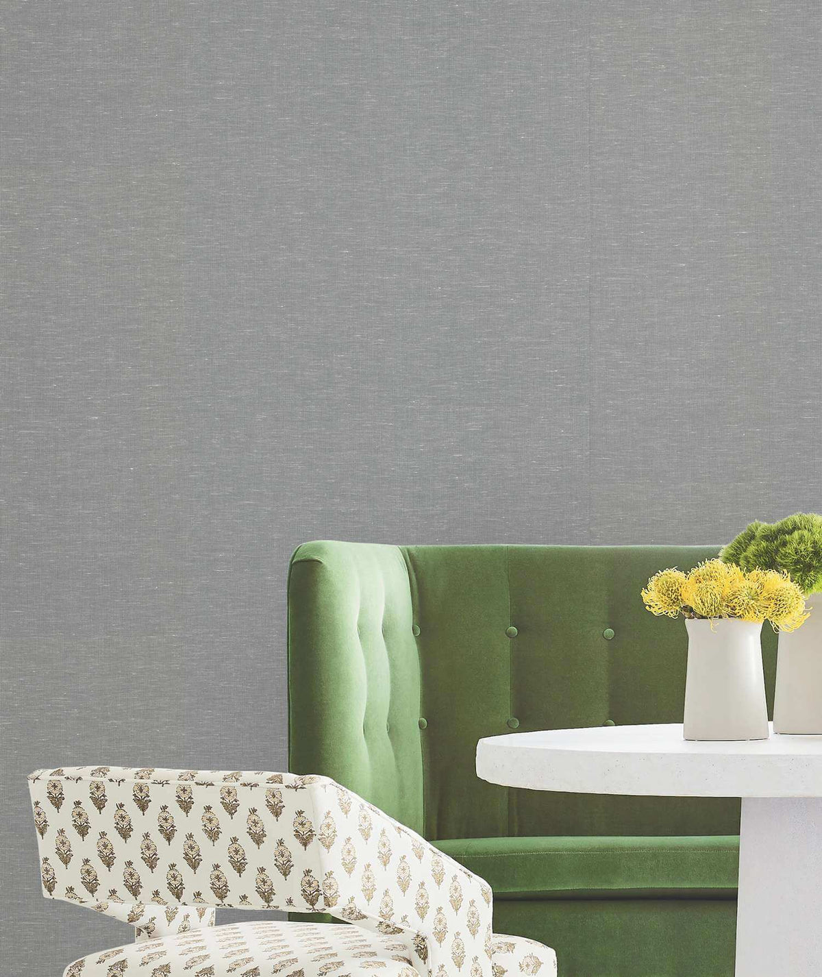 Antonina Vella Layered Luxe Hempfield Weave Wallpaper Sample - Sea Green
