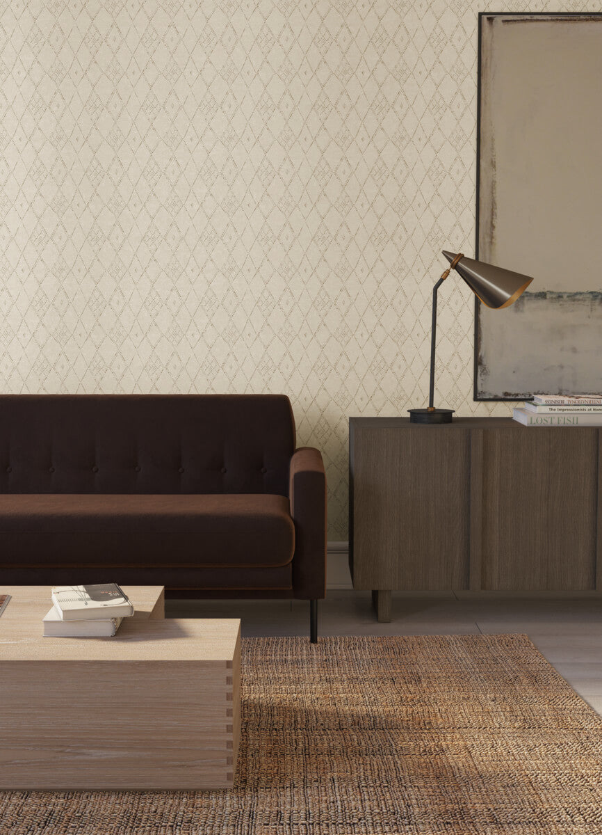 Lemieux et Cie Signature Souk Diamonds Wallpaper Sample - Gold
