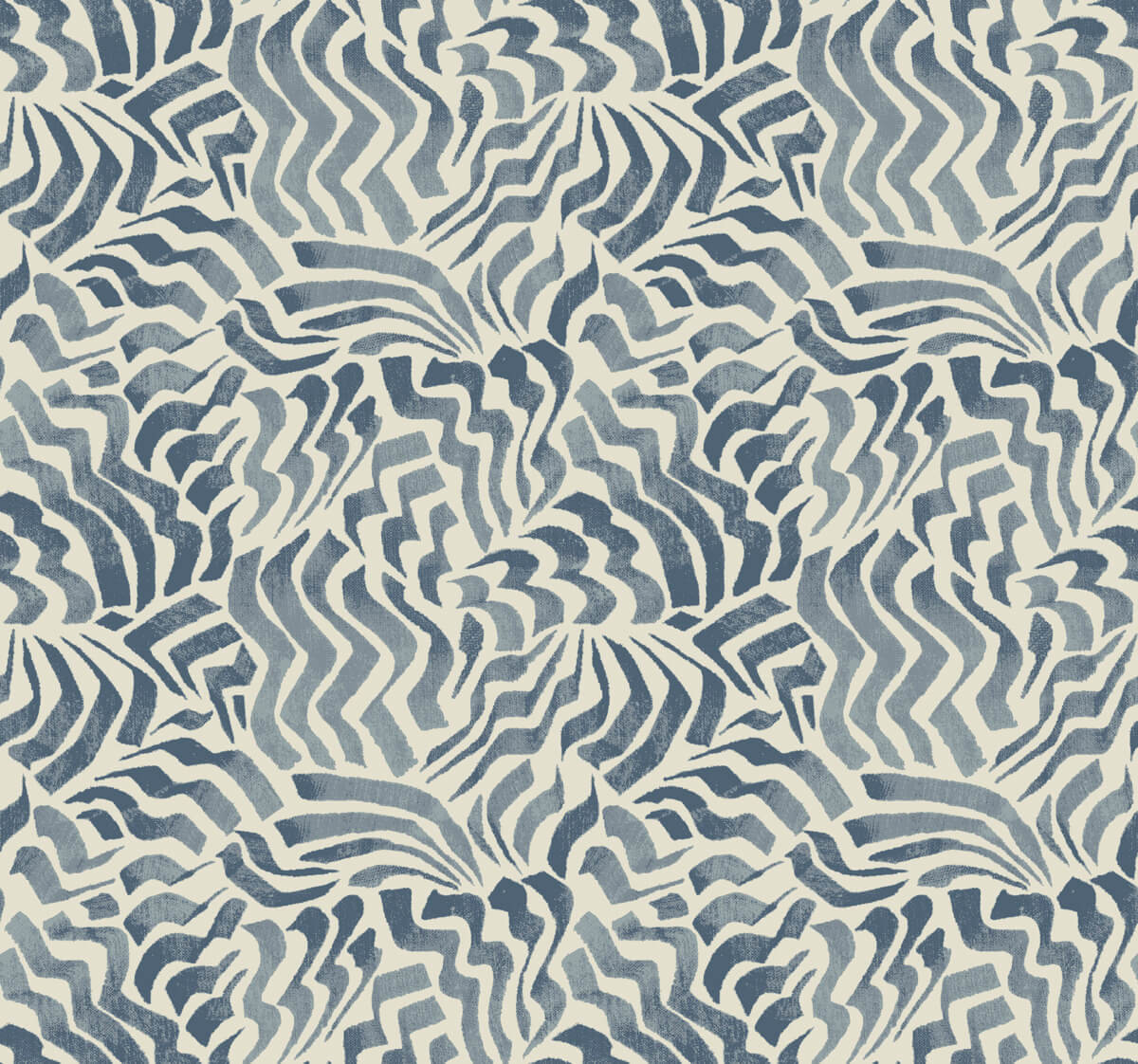 Lemieux et Cie Signature Zora Wave Wallpaper Sample - Denim