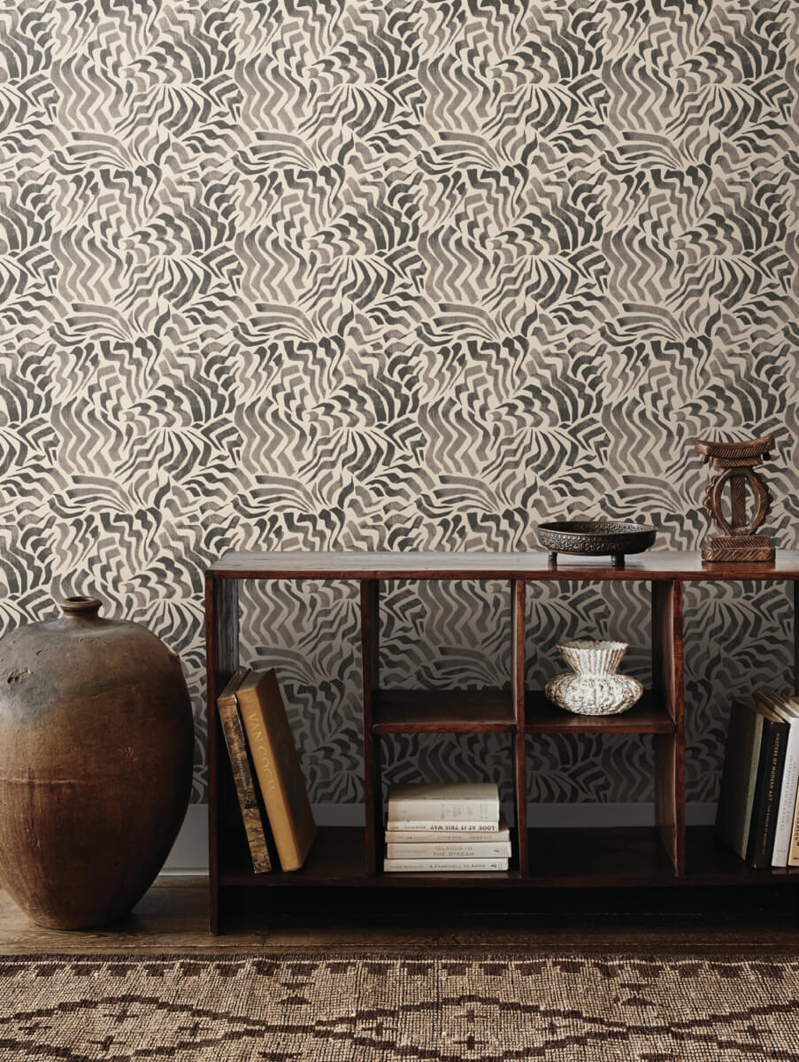 Lemieux et Cie Signature Zora Wave Wallpaper Sample - Charcoal