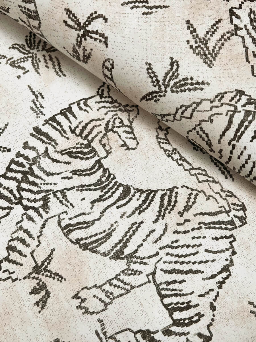 Lemieux et Cie Signature Orly Tigers Wallpaper Sample - White