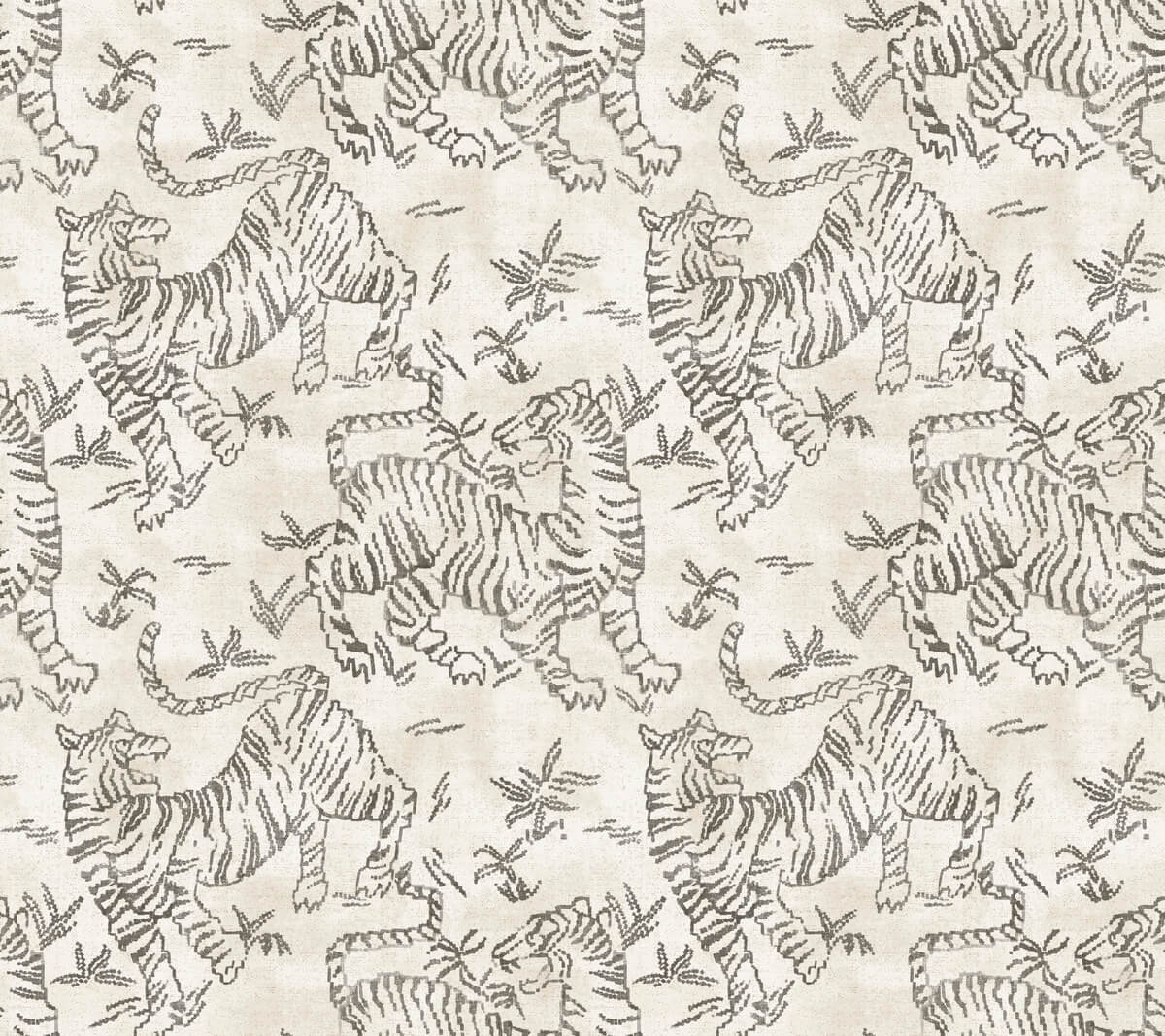 Lemieux et Cie Signature Orly Tigers Wallpaper Sample - White