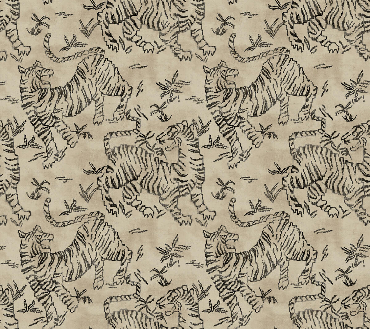 Lemieux et Cie Signature Orly Tigers Wallpaper Sample - Taupe