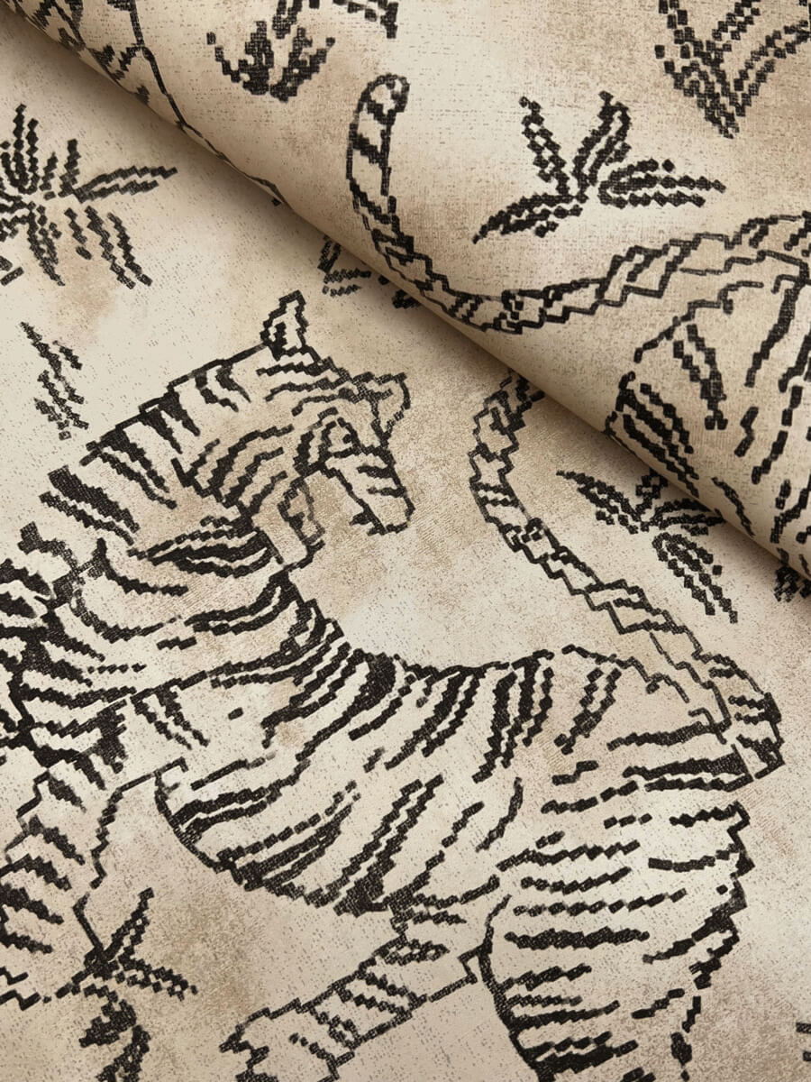 Lemieux et Cie Signature Orly Tigers Wallpaper Sample - Taupe