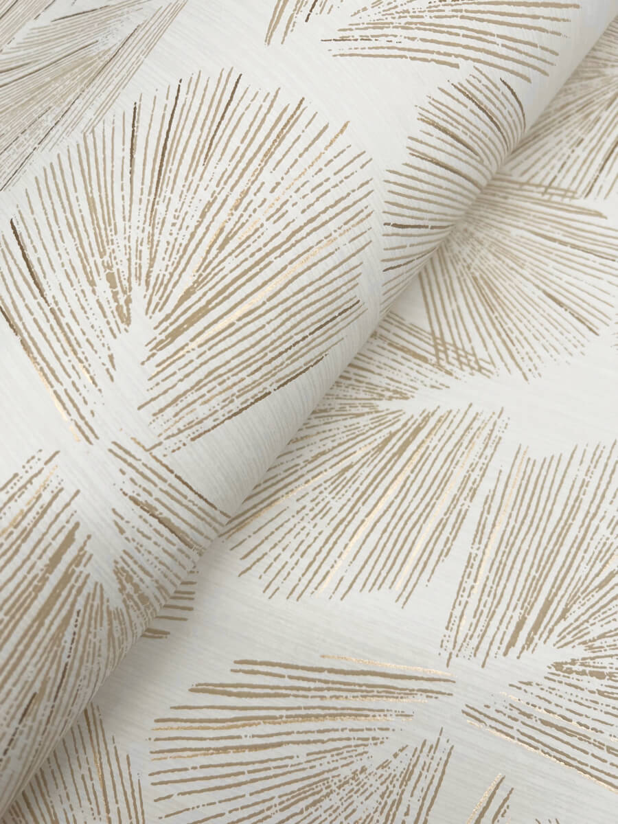 Lemieux et Cie Signature Elora Leaf Wallpaper Sample - Gold