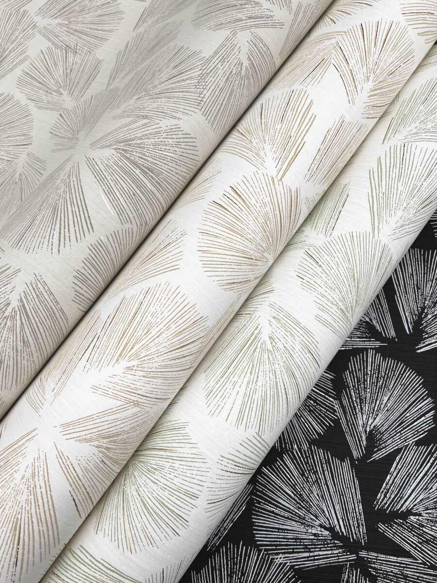 Lemieux et Cie Signature Elora Leaf Wallpaper Sample - Gold