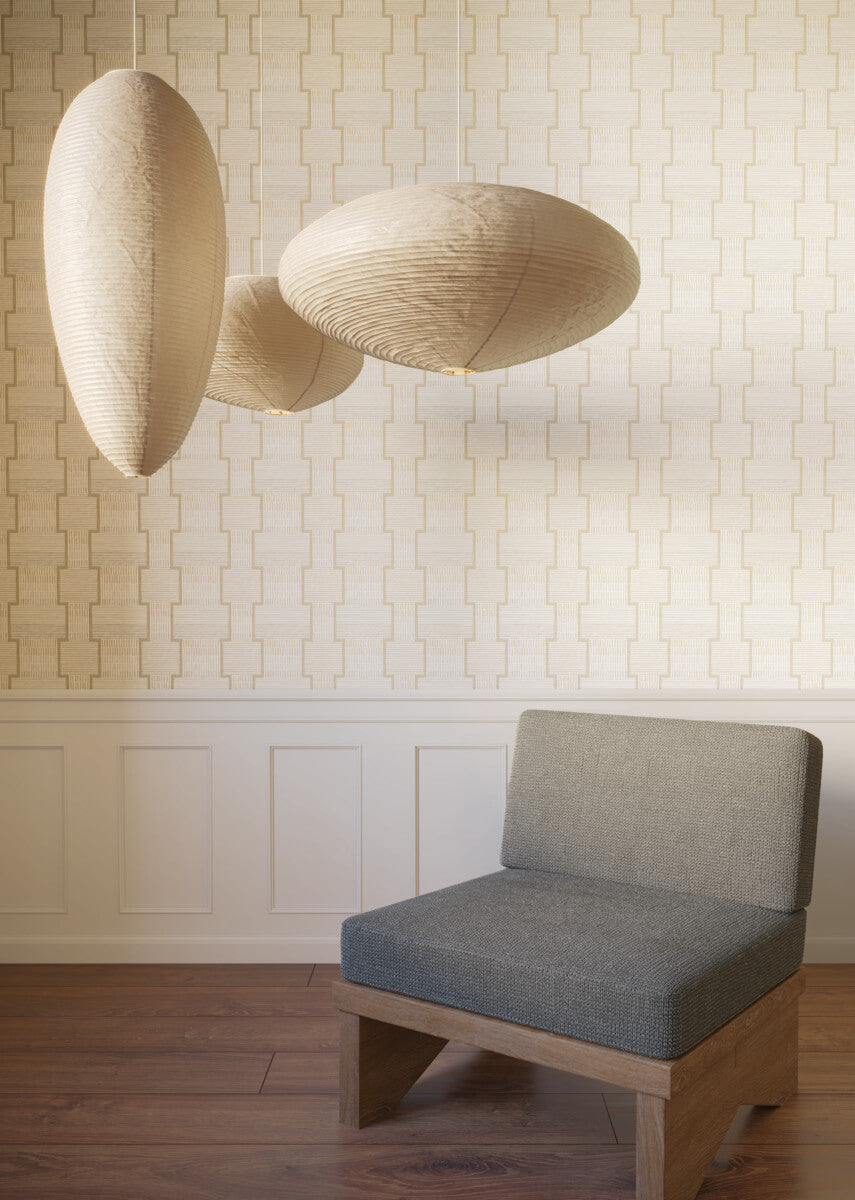 Lemieux et Cie Signature La Broderie Wallpaper Sample - Beige