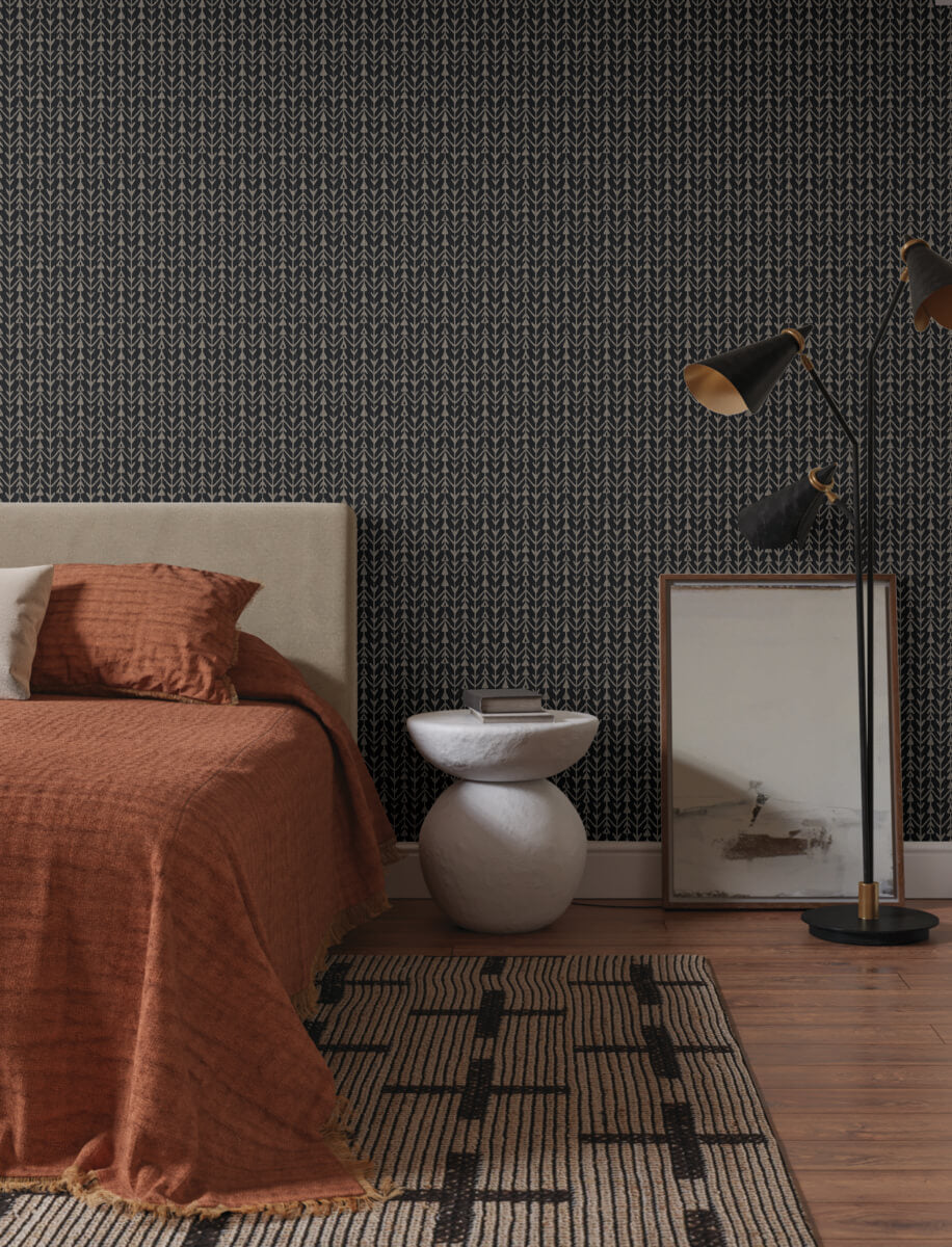 Lemieux et Cie Signature Martigue Stripe Wallpaper Sample - Black