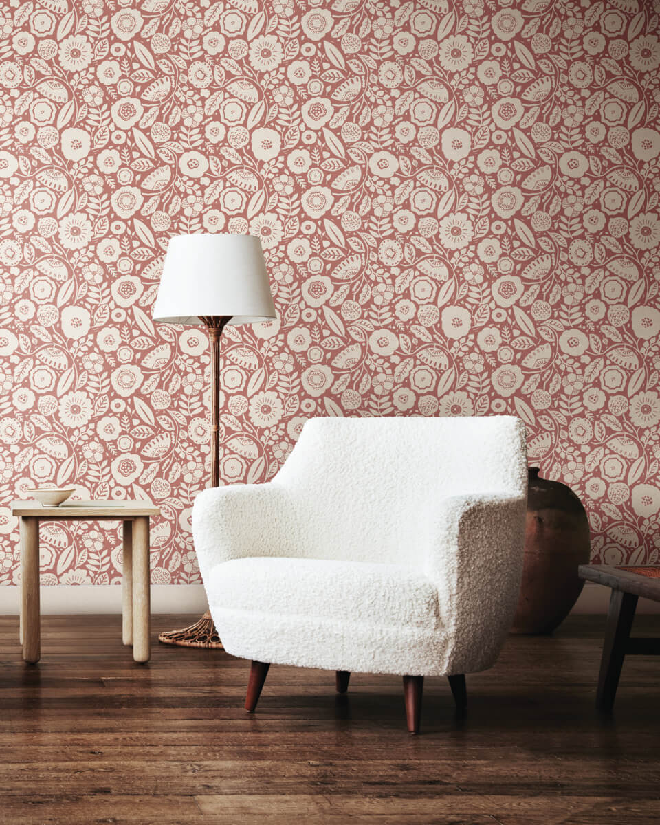 Lemieux et Cie Signature Camille Blossom Wallpaper Sample - Vintage Rose
