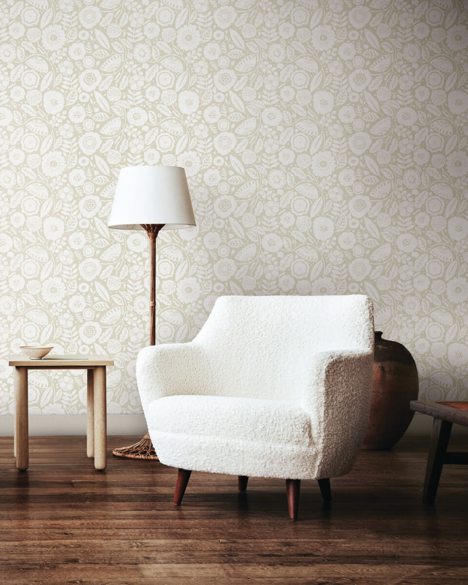 Lemieux et Cie Signature Camille Blossom Wallpaper Sample - Linen