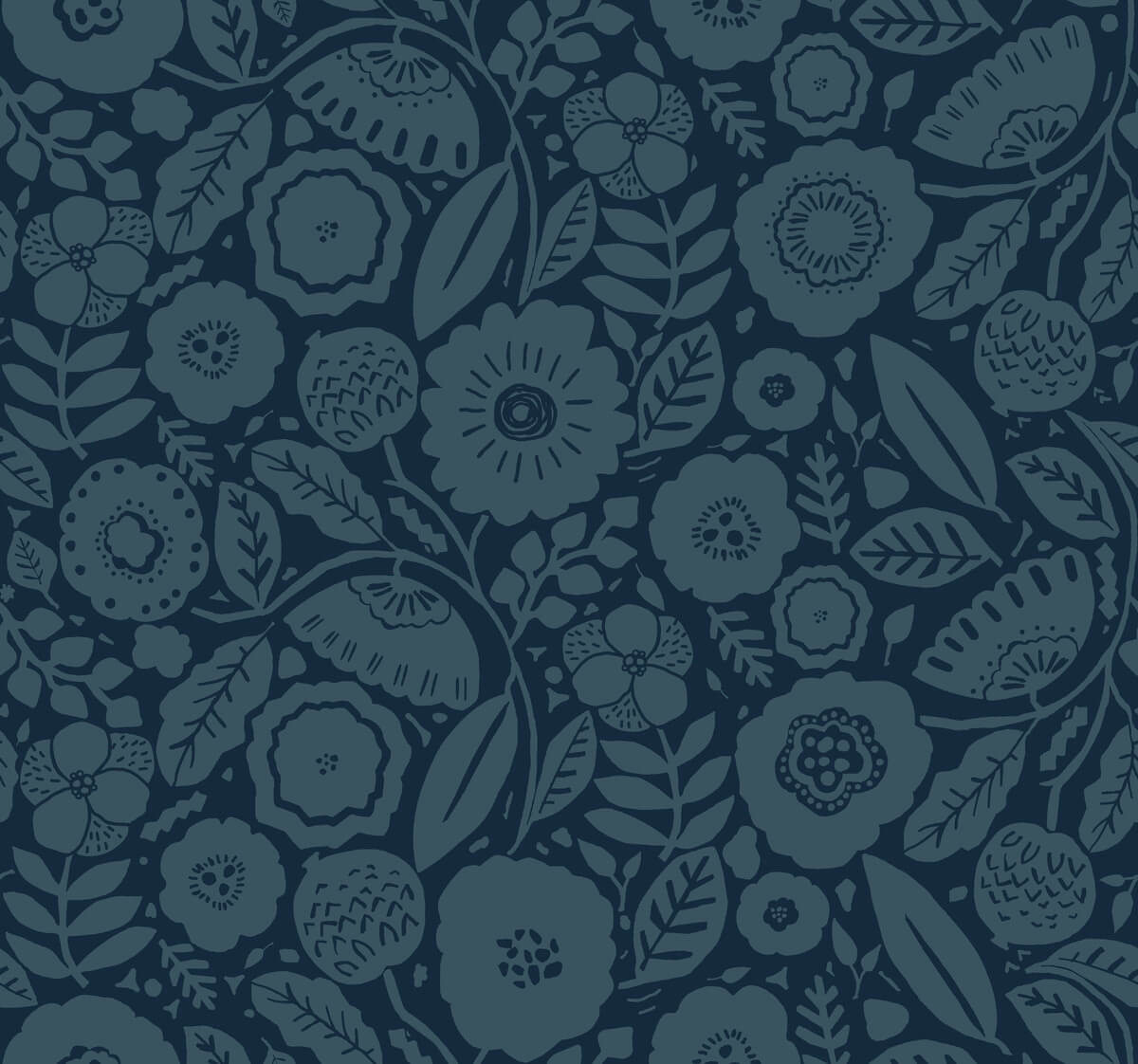 Lemieux et Cie Signature Camille Blossom Wallpaper Sample - Indigo