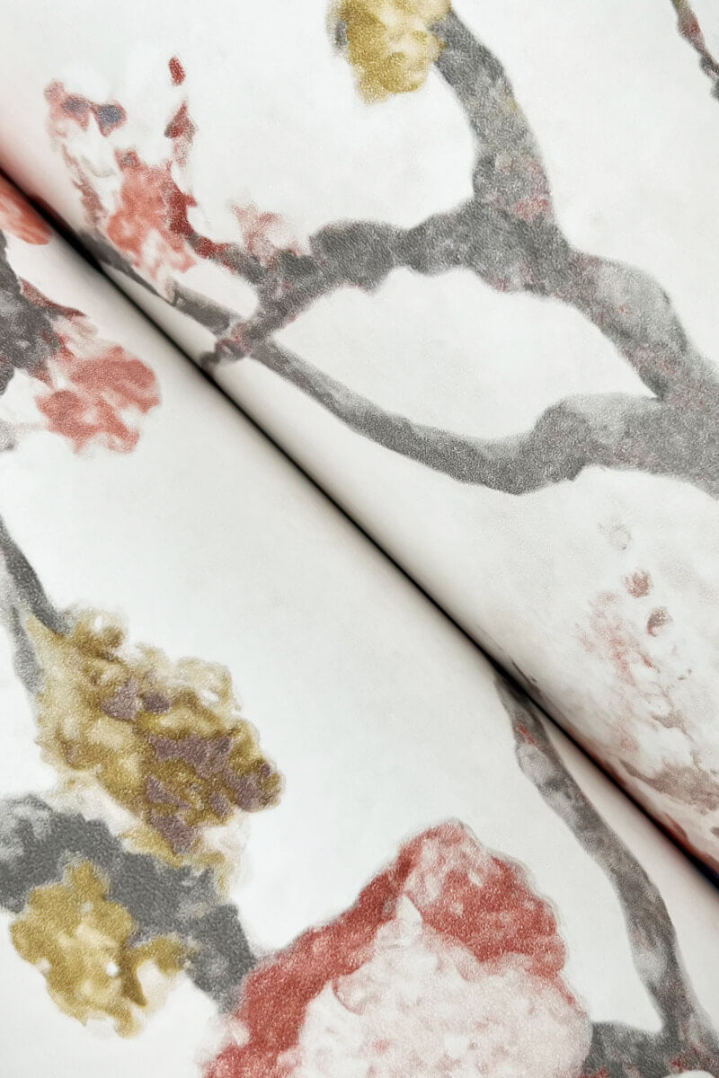 Lemieux et Cie Signature Avril Chinoiserie Wallpaper Sample - Coral
