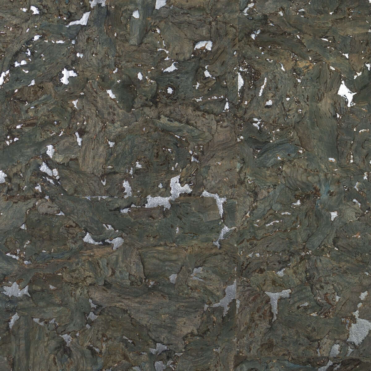 Lillian August Natural Textured Wallcoverings Cork Sample - Deep Sea & Silver