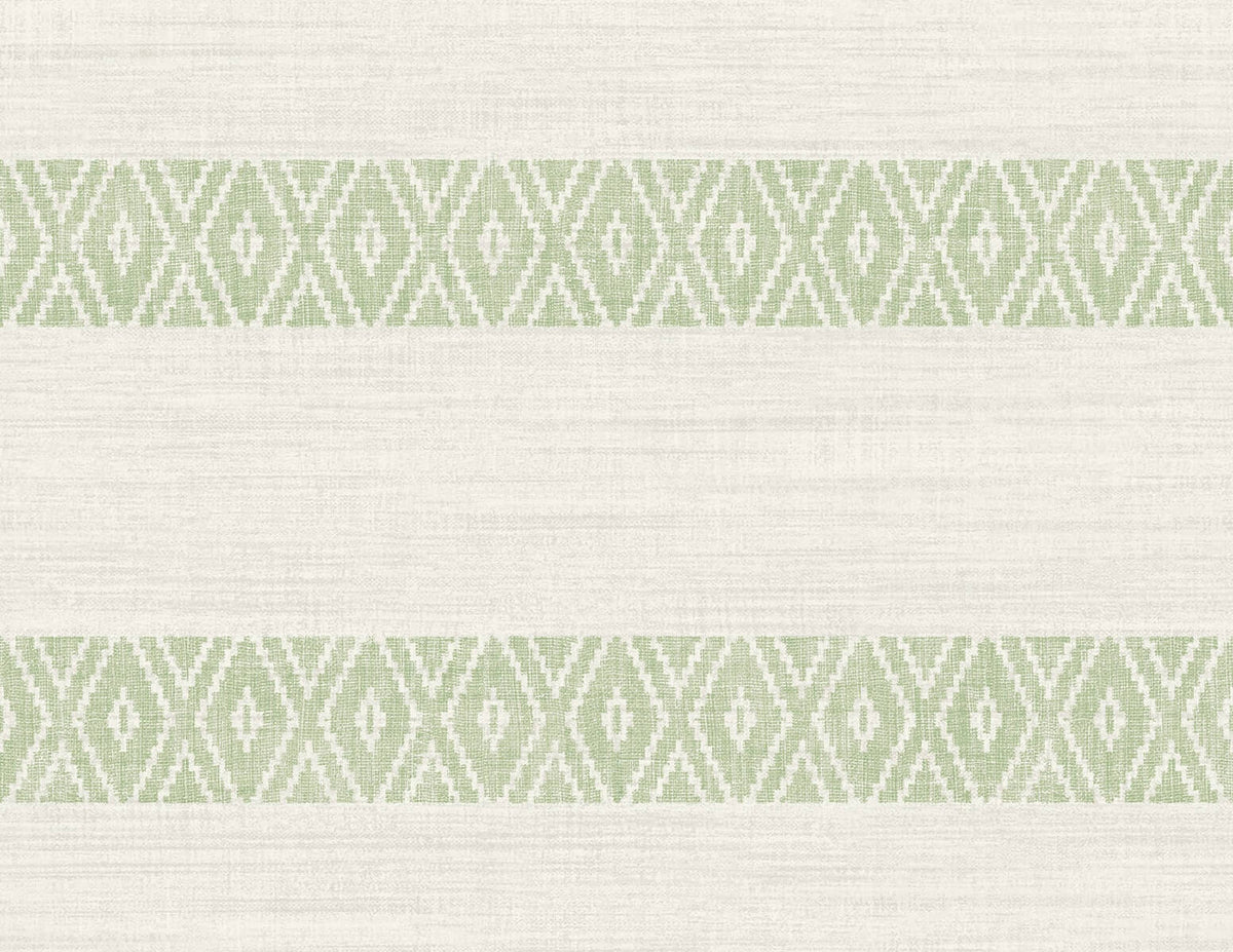 Lillian August Coastal Haven Alani Geo Stripe Wallpaper - Aloe