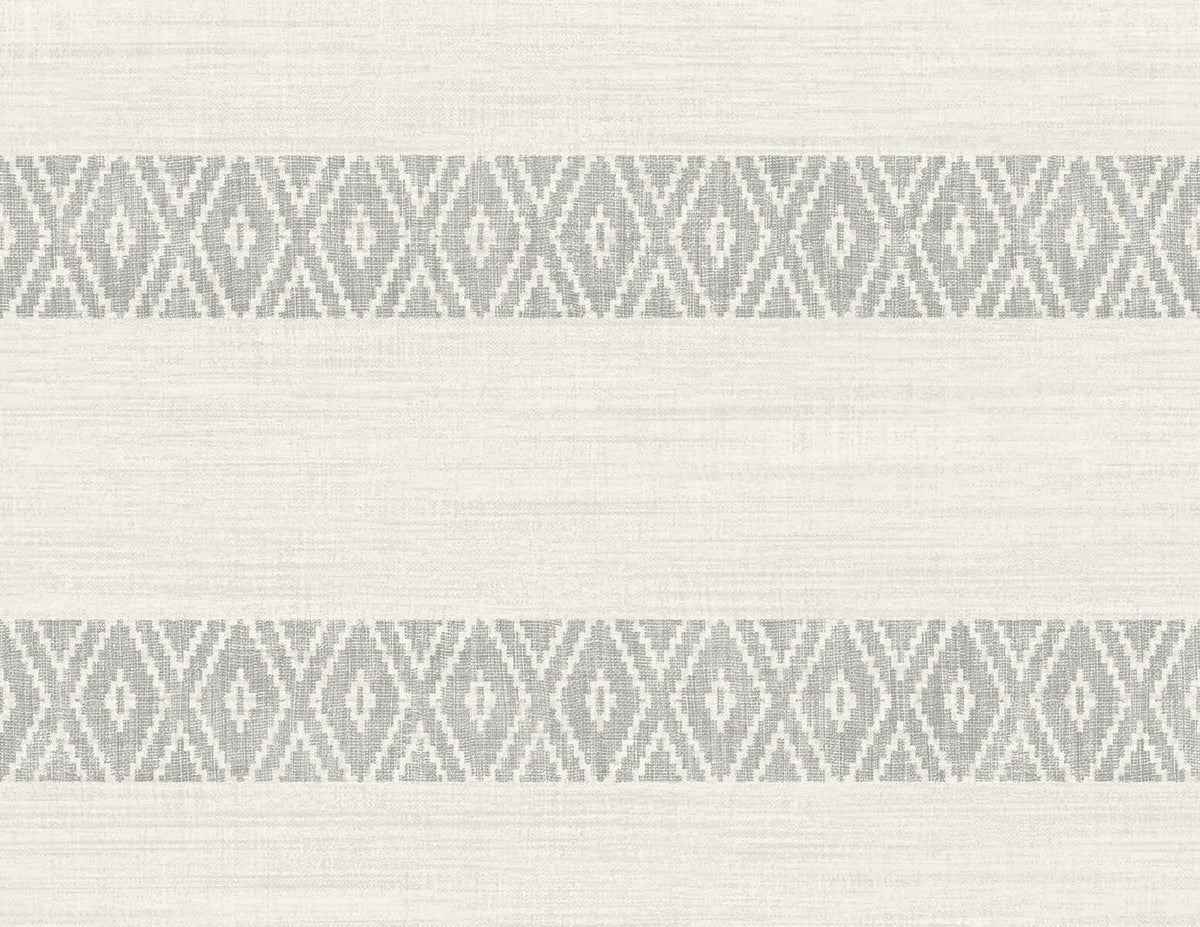 Lillian August Coastal Haven Alani Geo Stripe Wallpaper Sample - Fog