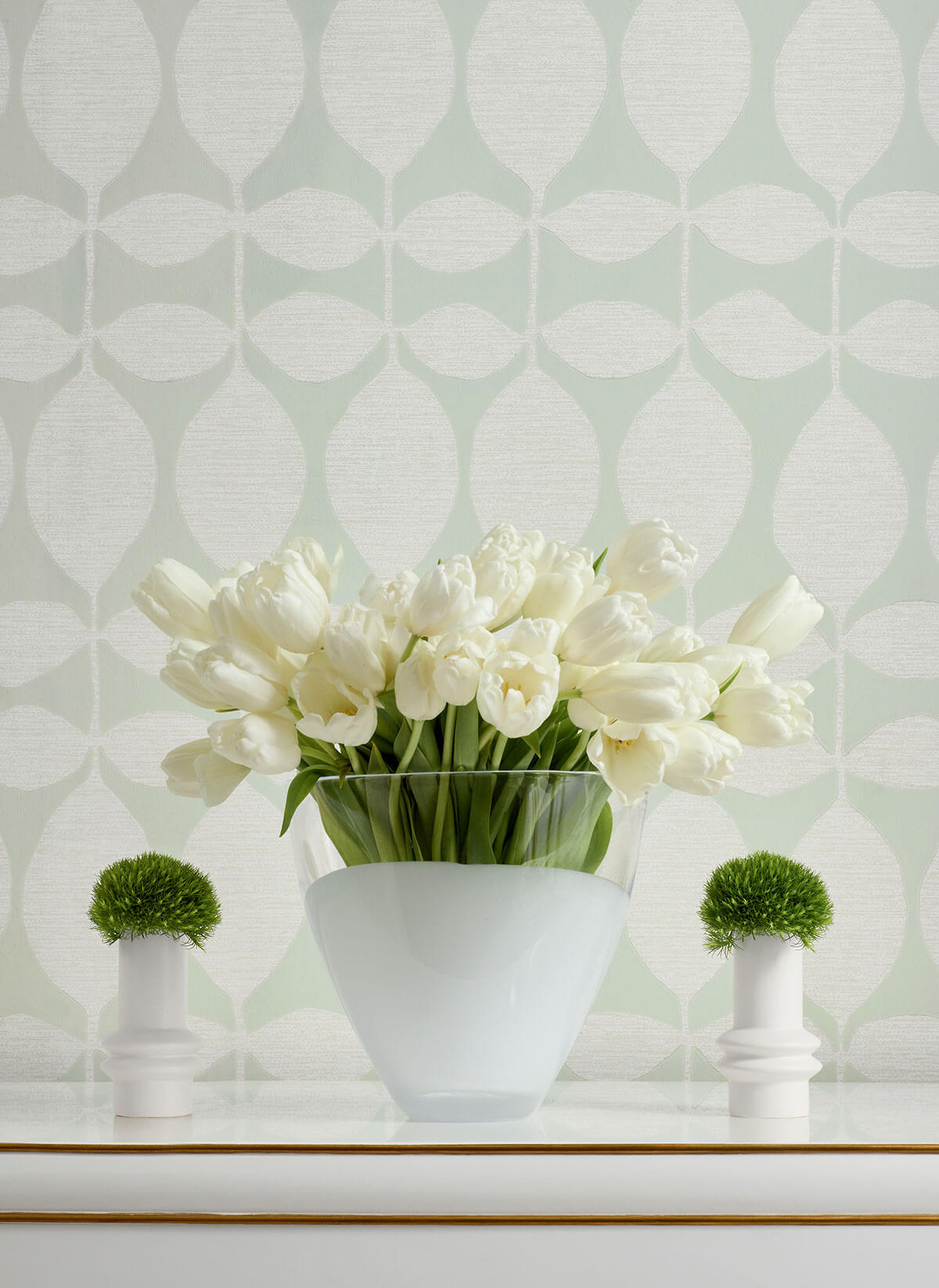 Thibaut Modern Resource Lola Wallpaper Sample - Sage