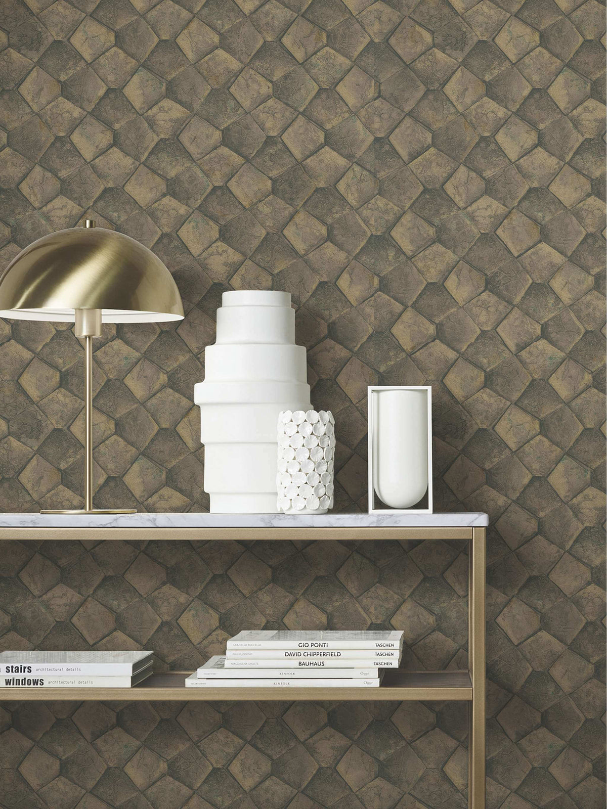 Antonina Vella Opulent Accents Waterford Wallpaper Sample - Gold