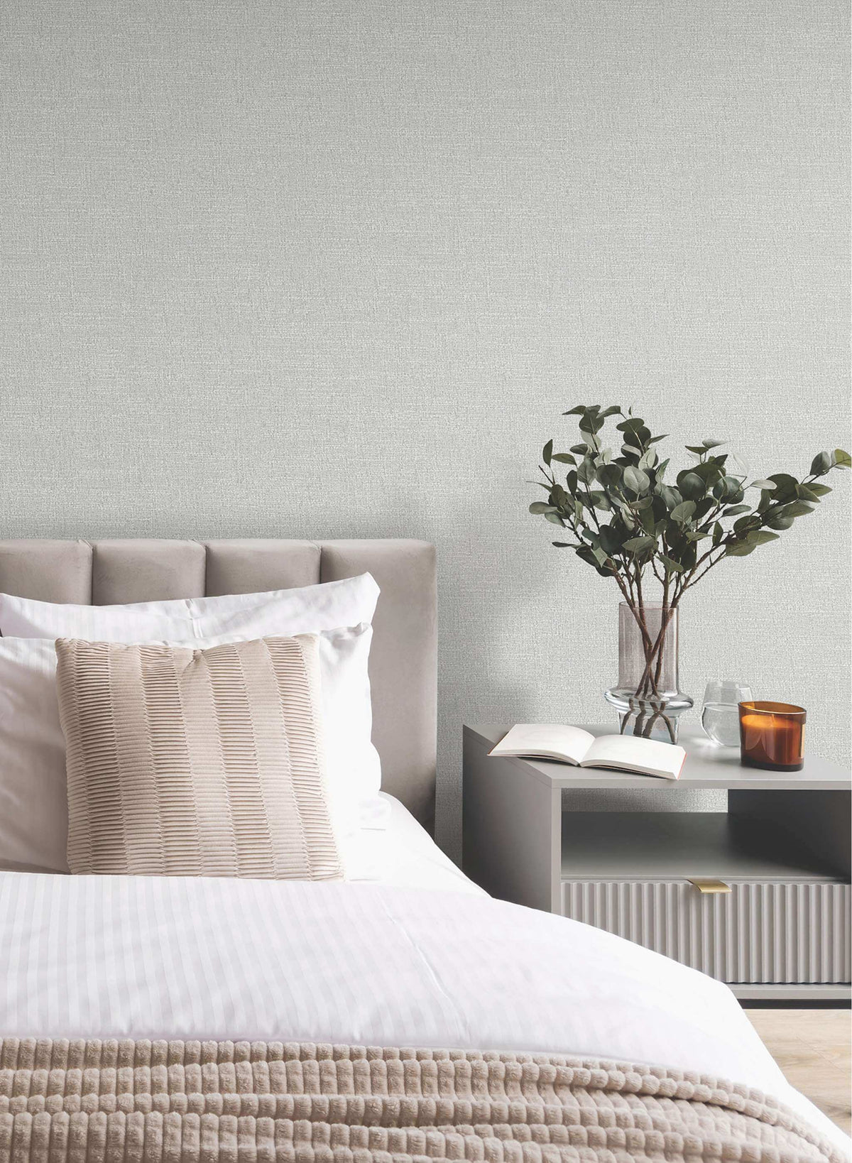 Antonina Vella Opulent Accents Highland Tweed Wallpaper - Grey
