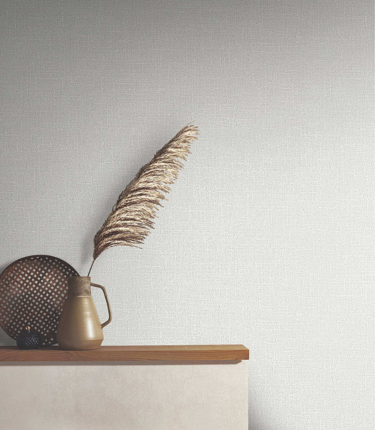 Antonina Vella Opulent Accents Highland Tweed Wallpaper Sample - Light Grey