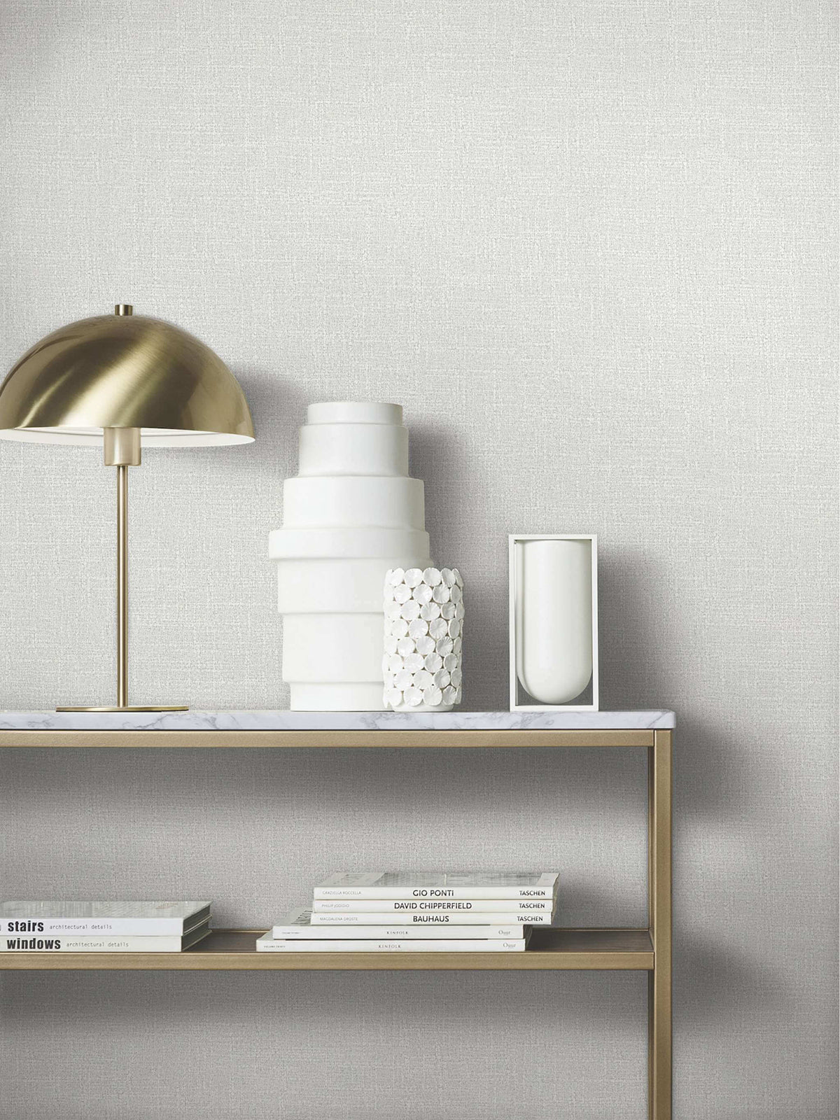 Antonina Vella Opulent Accents Highland Tweed Wallpaper Sample - Light Grey