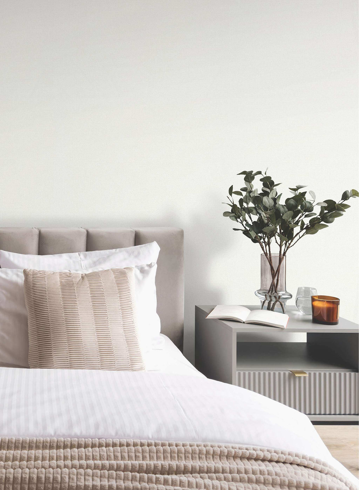 Antonina Vella Opulent Accents Cabric Wallpaper Sample - White