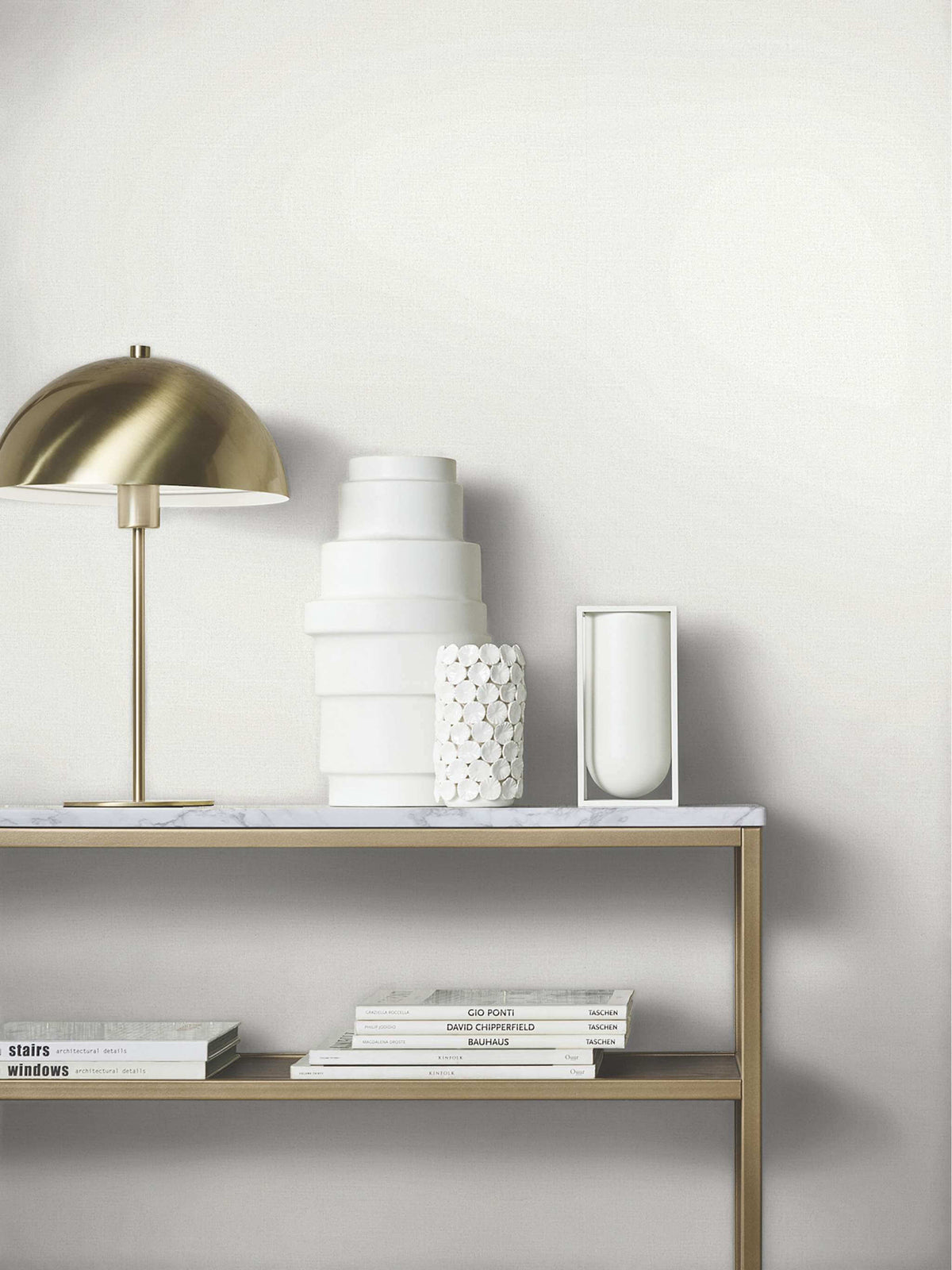 Antonina Vella Opulent Accents Cabric Wallpaper Sample - White