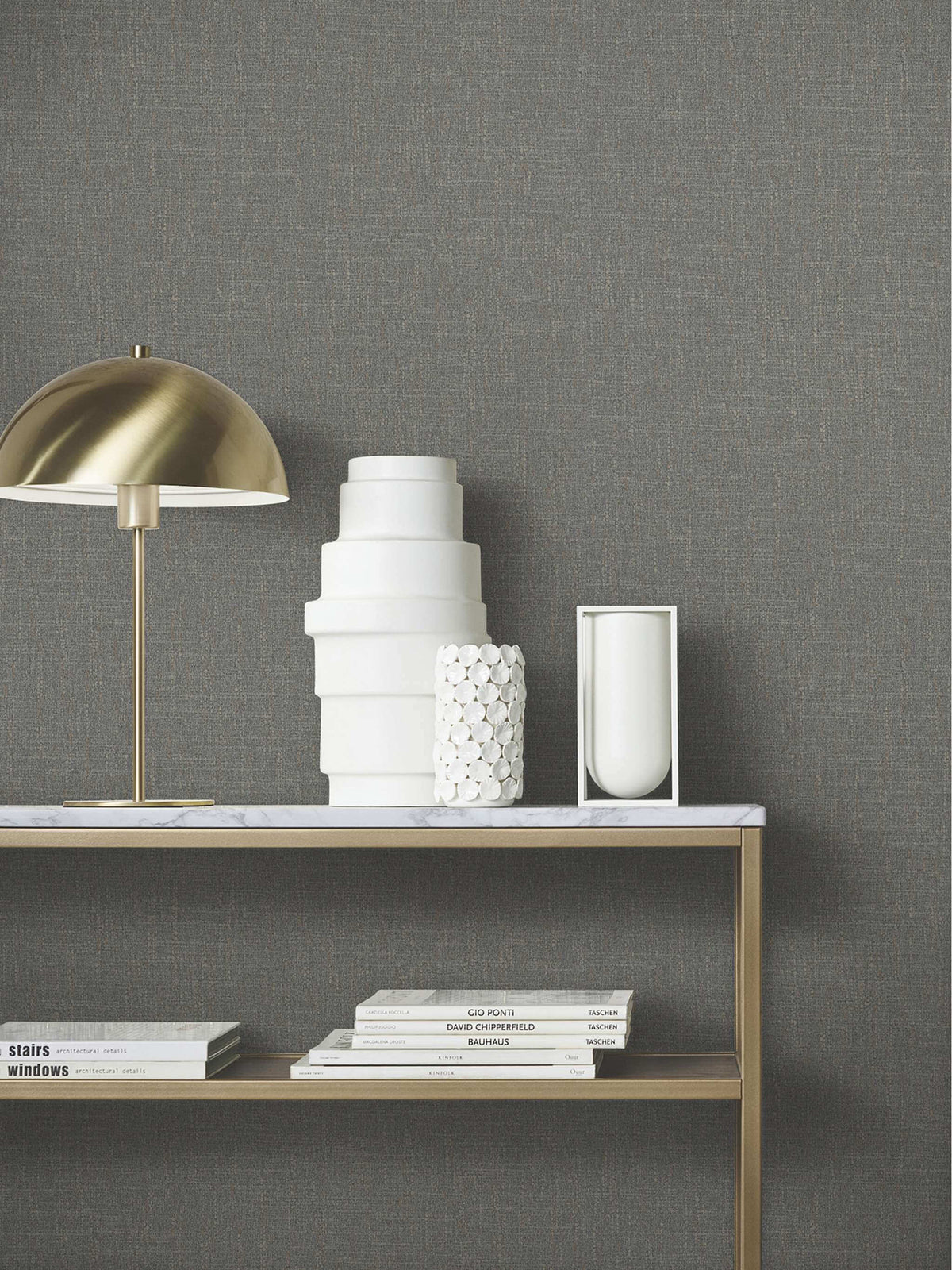 Antonina Vella Opulent Accents Highland Tweed Wallpaper Sample - Charcoal
