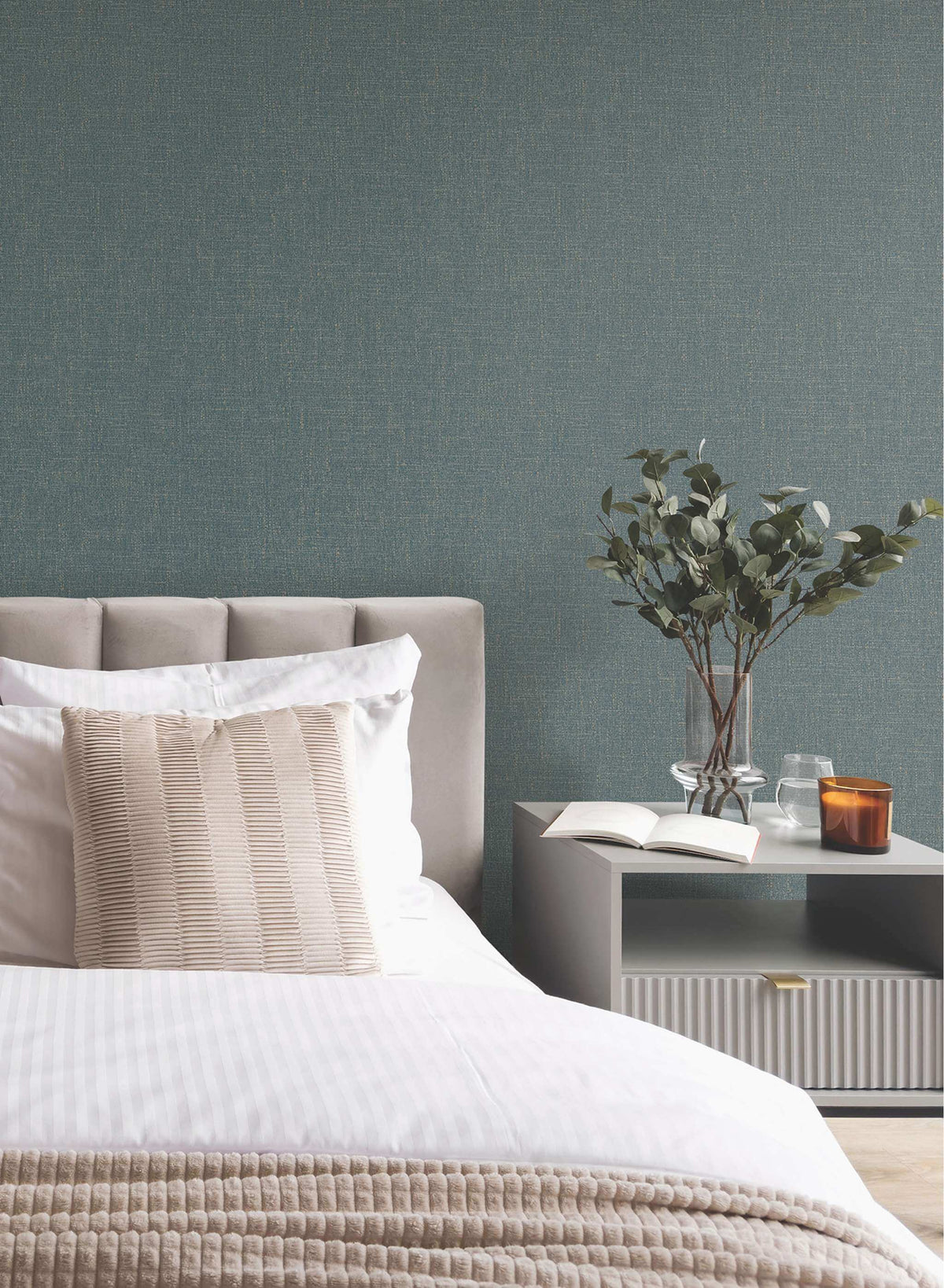 Antonina Vella Opulent Accents Highland Tweed Wallpaper Sample - Dark Blue