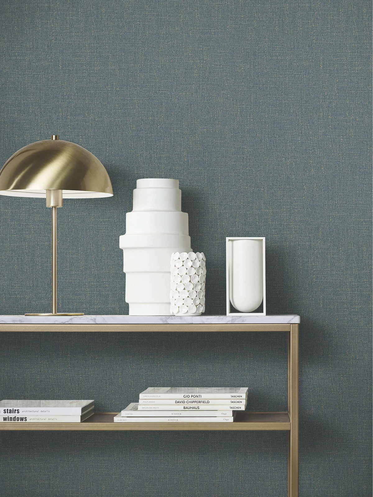 Antonina Vella Opulent Accents Highland Tweed Wallpaper Sample - Dark Blue