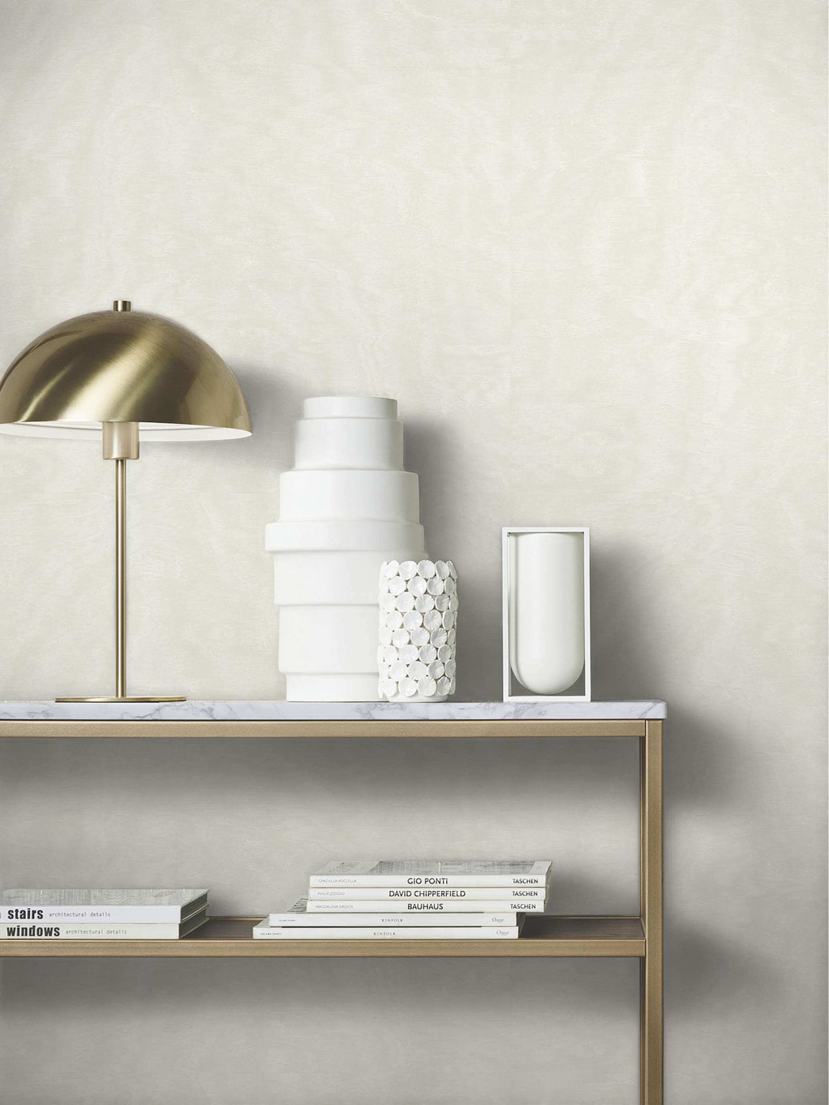 Antonina Vella Opulent Accents Shimmering Moire Wallpaper - White