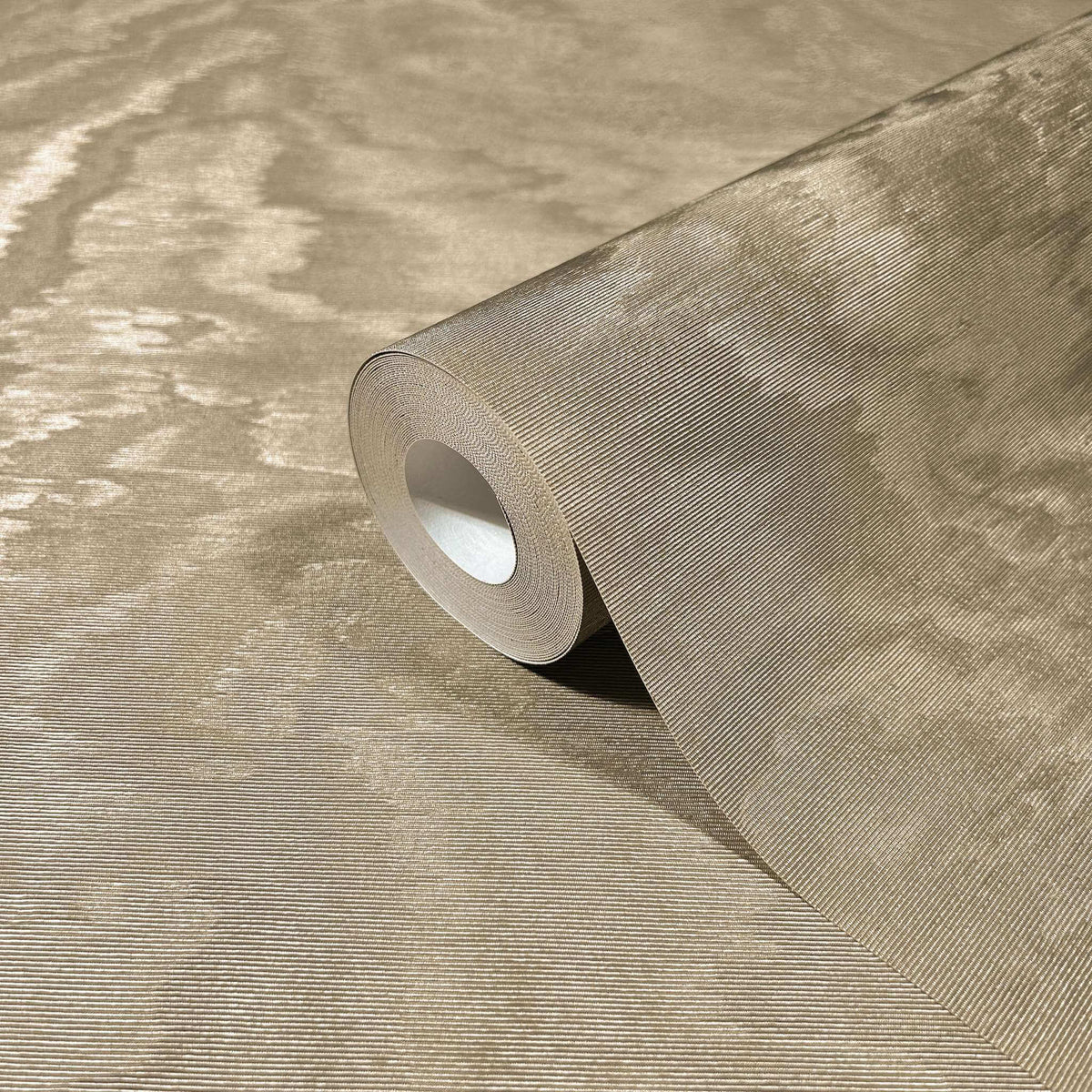 Antonina Vella Opulent Accents Shimmering Moire Wallpaper - Taupe