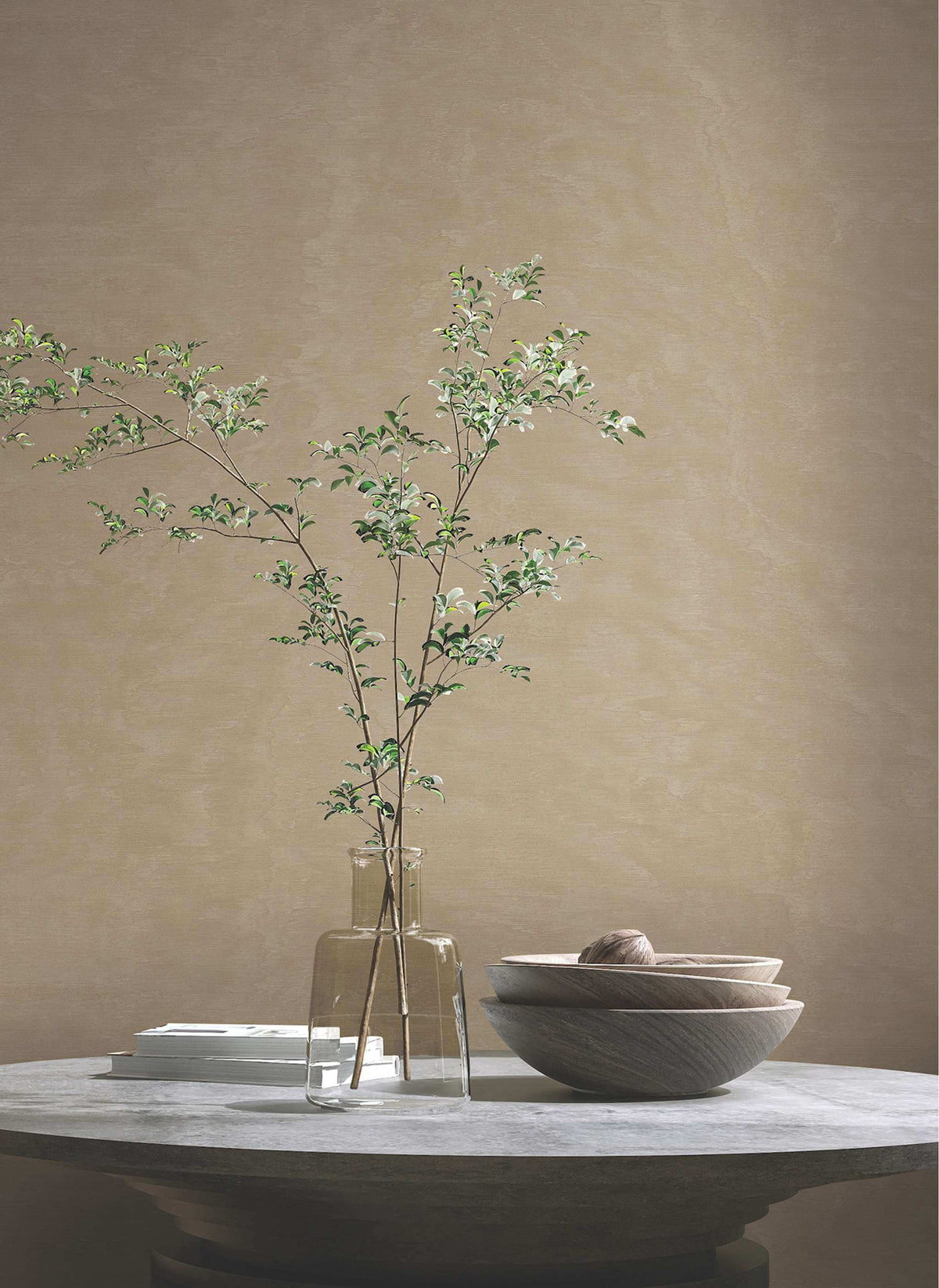 Antonina Vella Opulent Accents Shimmering Moire Wallpaper - Taupe
