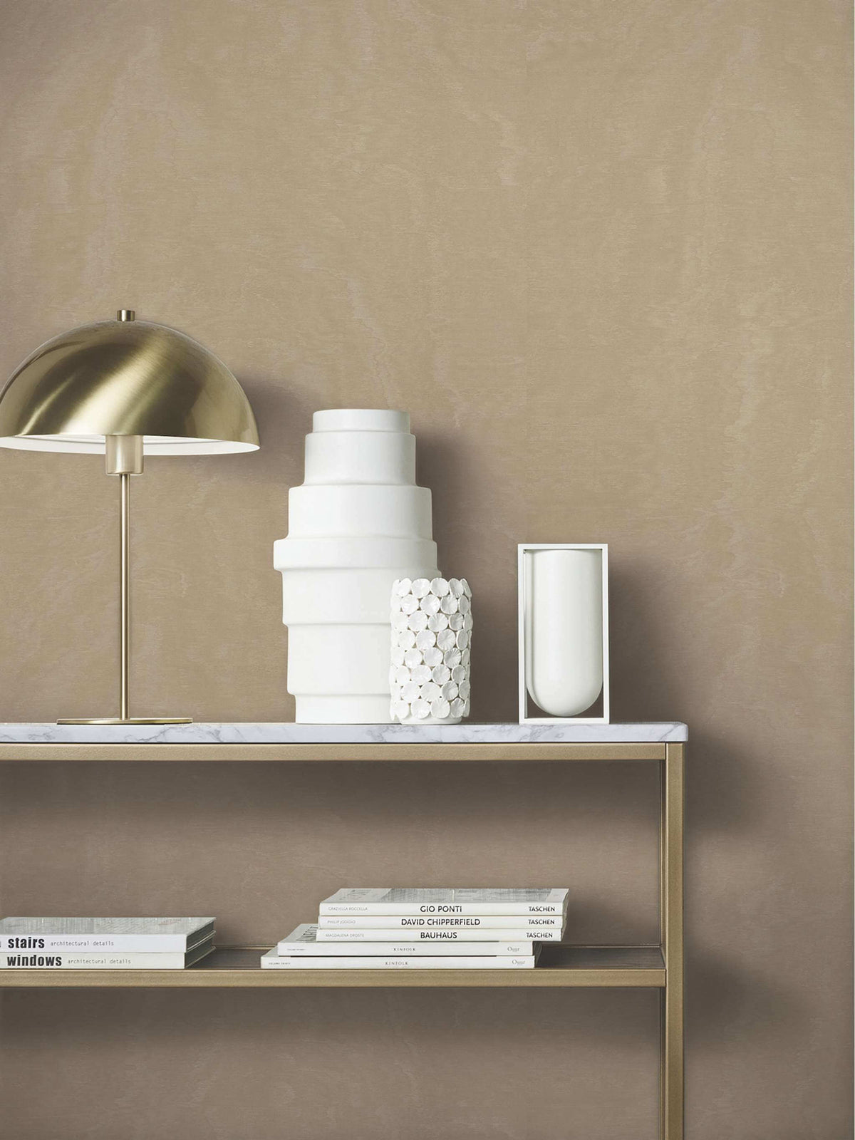 Antonina Vella Opulent Accents Shimmering Moire Wallpaper - Taupe