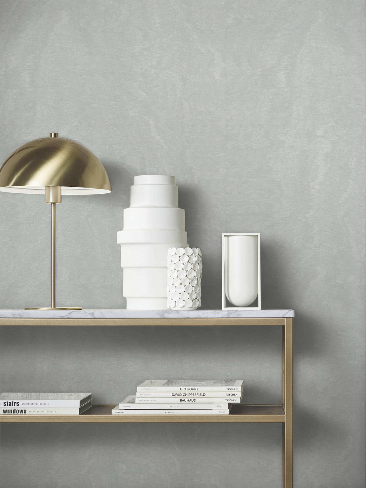 Antonina Vella Opulent Accents Shimmering Moire Wallpaper - Silver