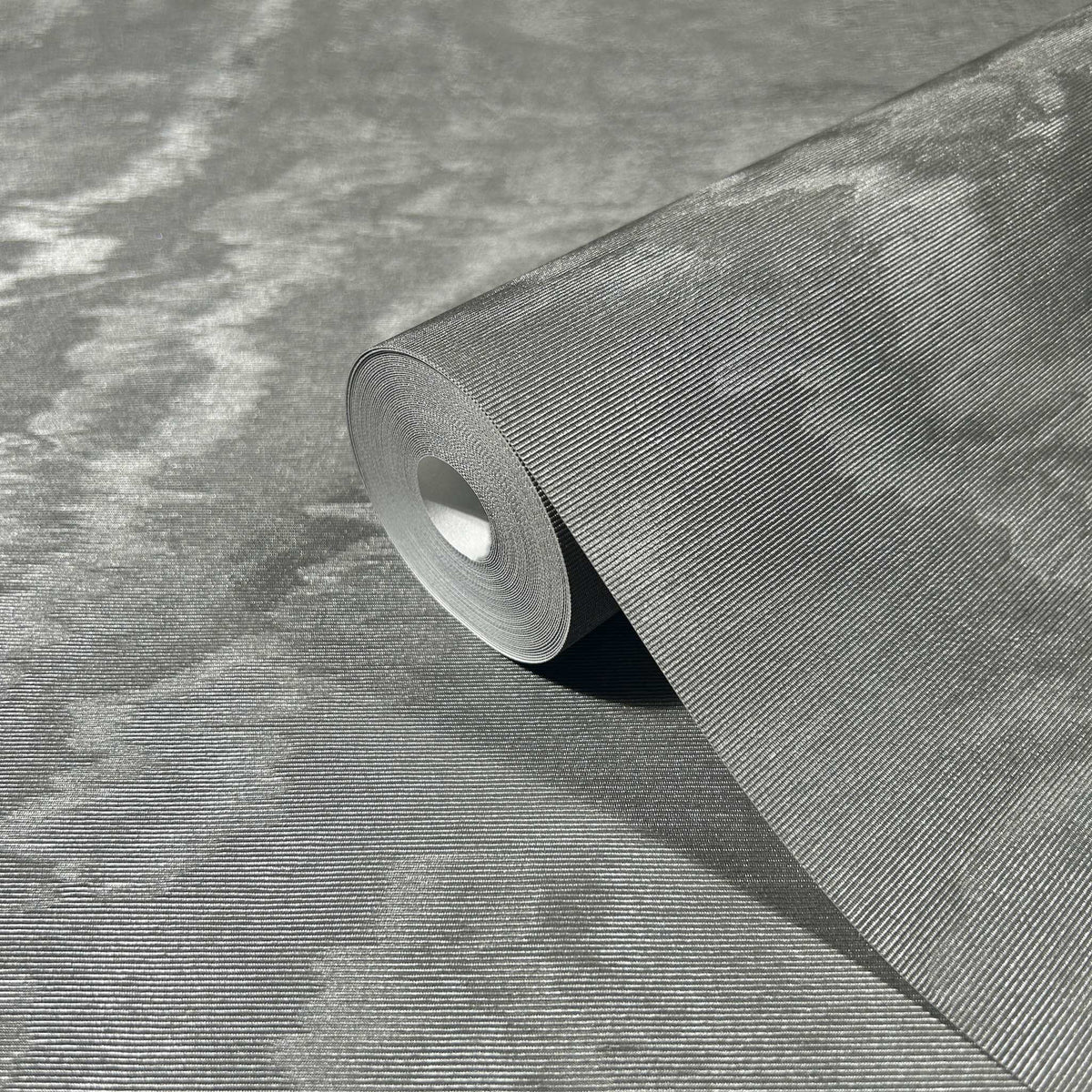 Antonina Vella Opulent Accents Shimmering Moire Wallpaper Sample - Pewter