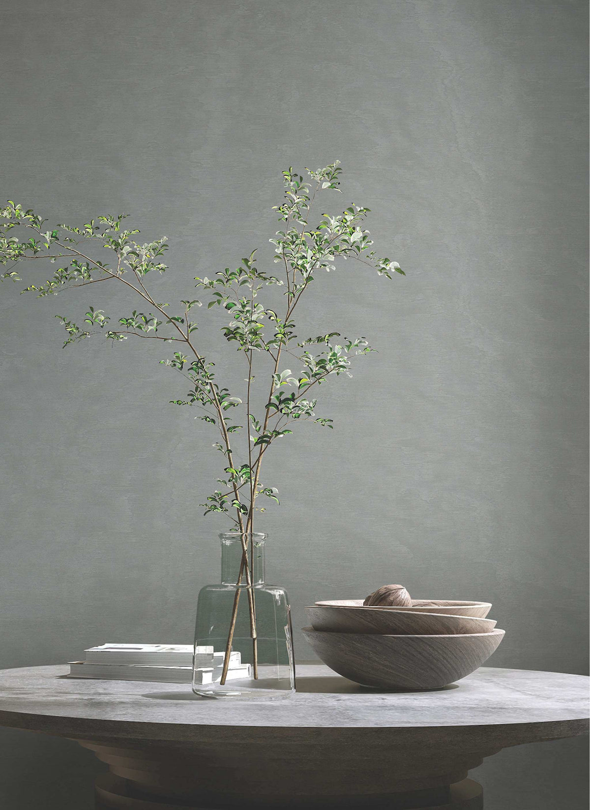 Antonina Vella Opulent Accents Shimmering Moire Wallpaper Sample - Pewter