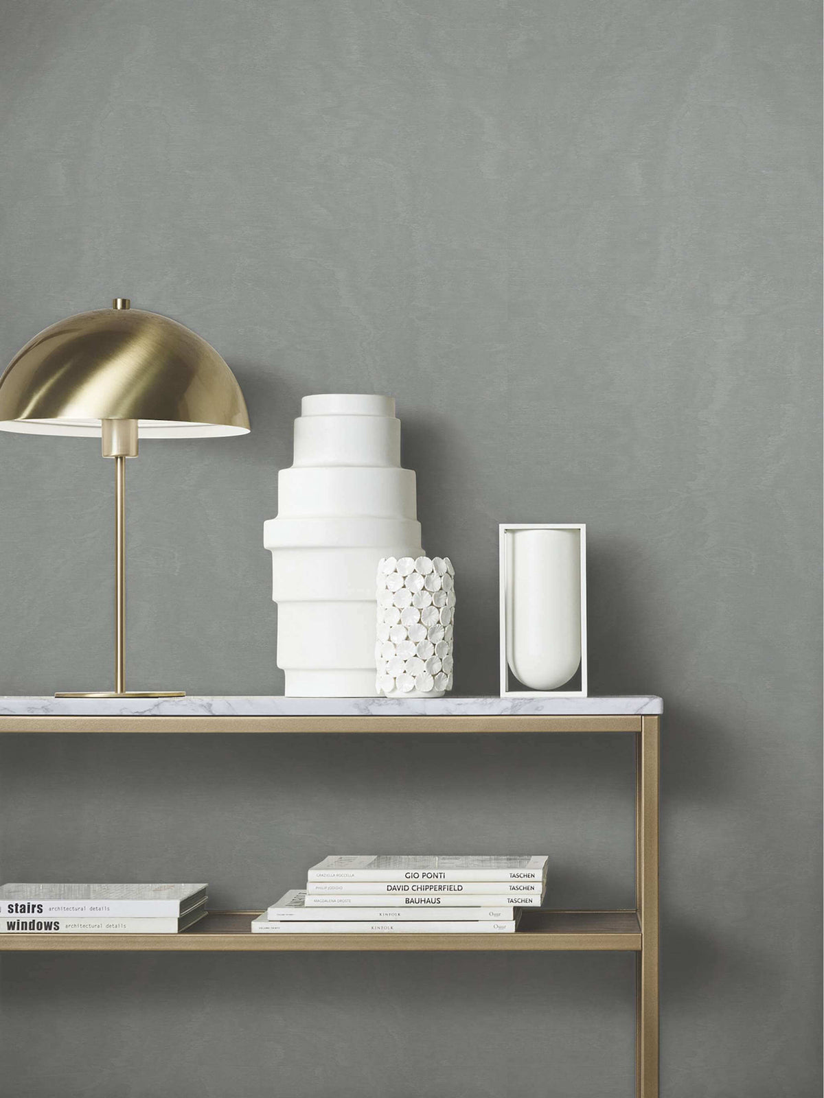 Antonina Vella Opulent Accents Shimmering Moire Wallpaper Sample - Pewter