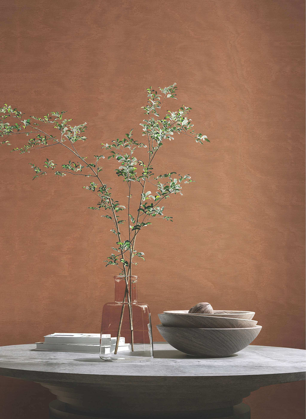 Antonina Vella Opulent Accents Shimmering Moire Wallpaper Sample - Copper
