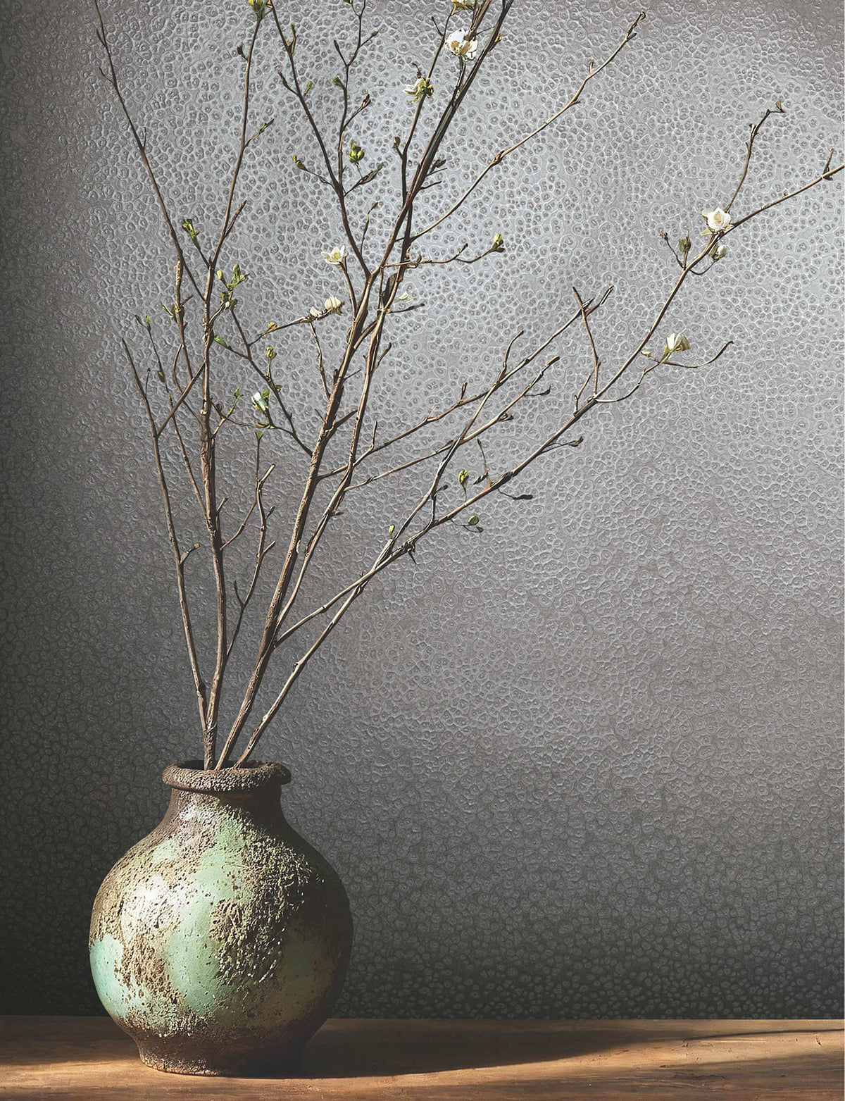 Antonina Vella Opulent Accents Hudson Wallpaper - Pewter