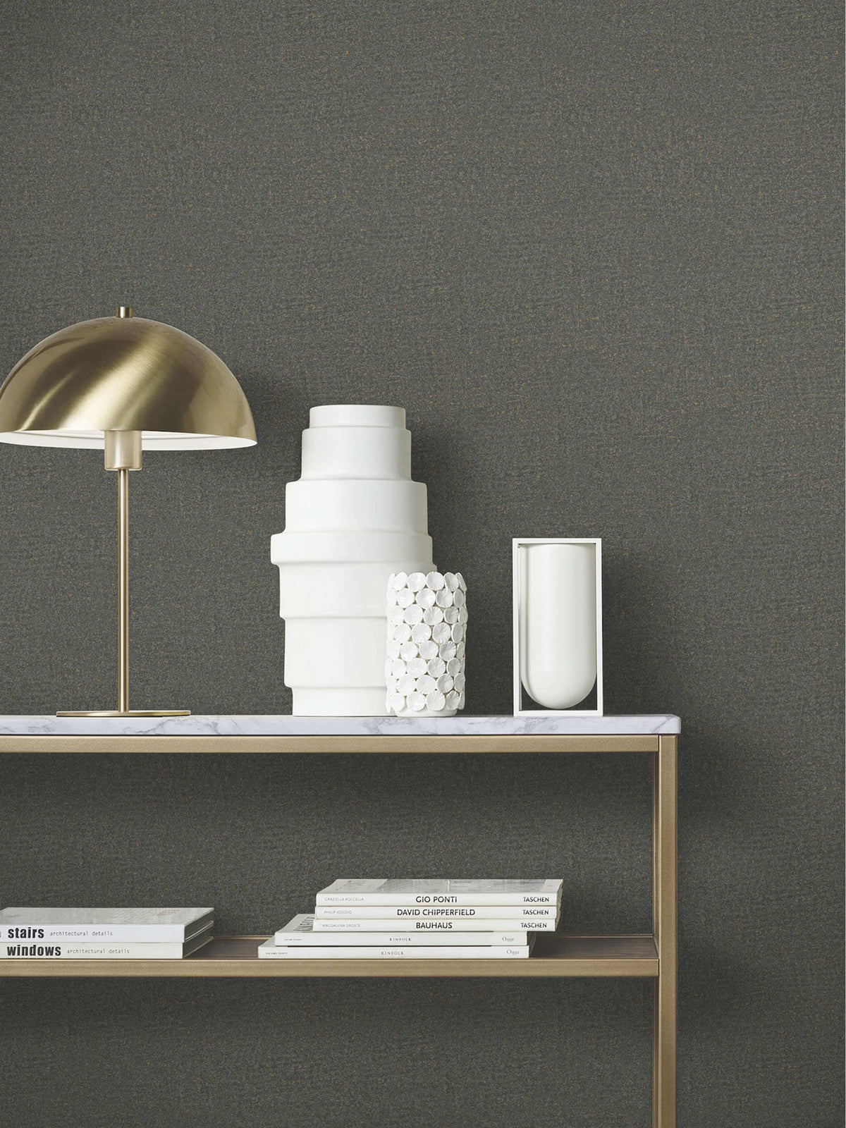 Antonina Vella Opulent Accents Garden Stone Wallpaper Sample - Charcoal