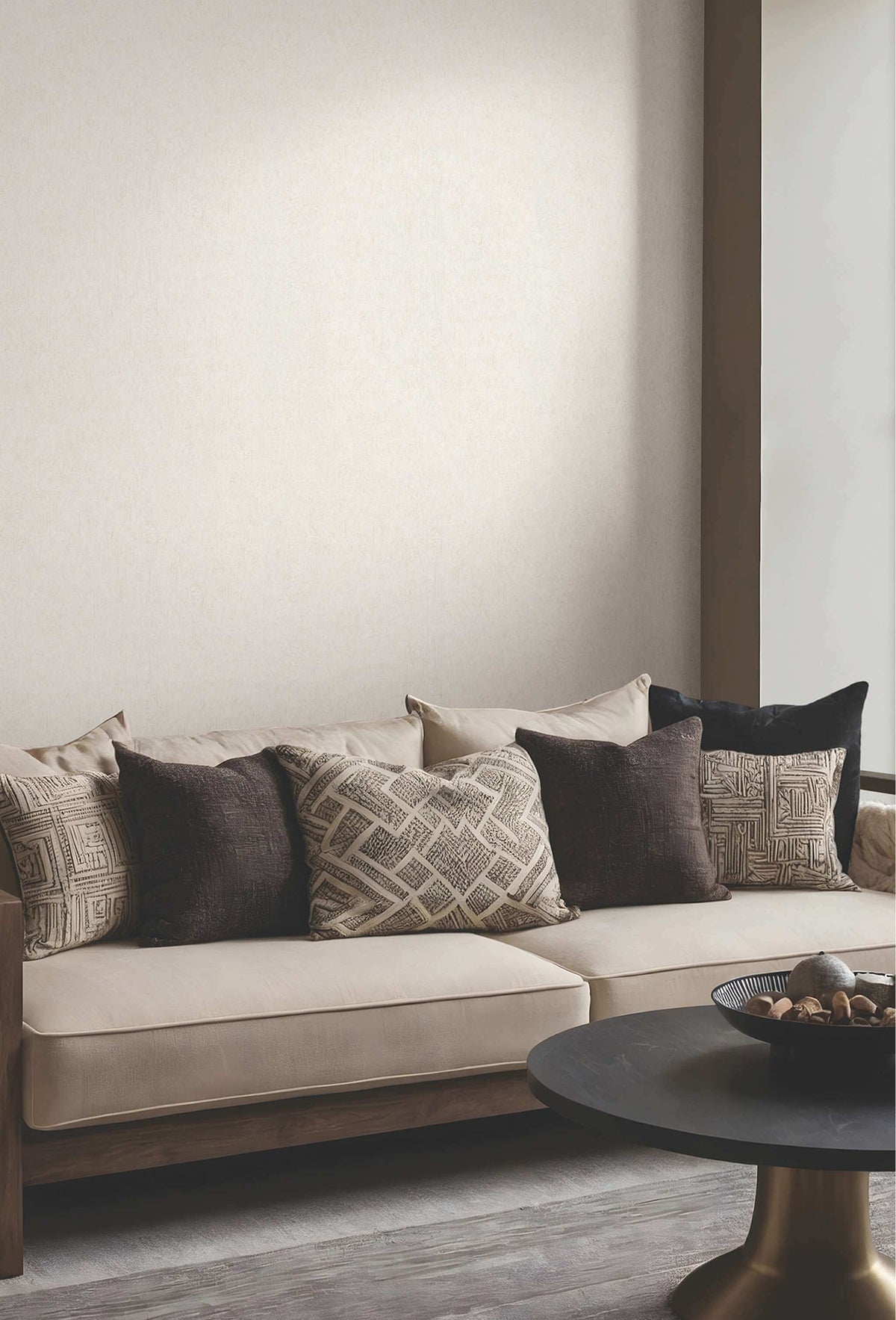 Antonina Vella Opulent Accents Dustan Wallpaper Sample - Cream