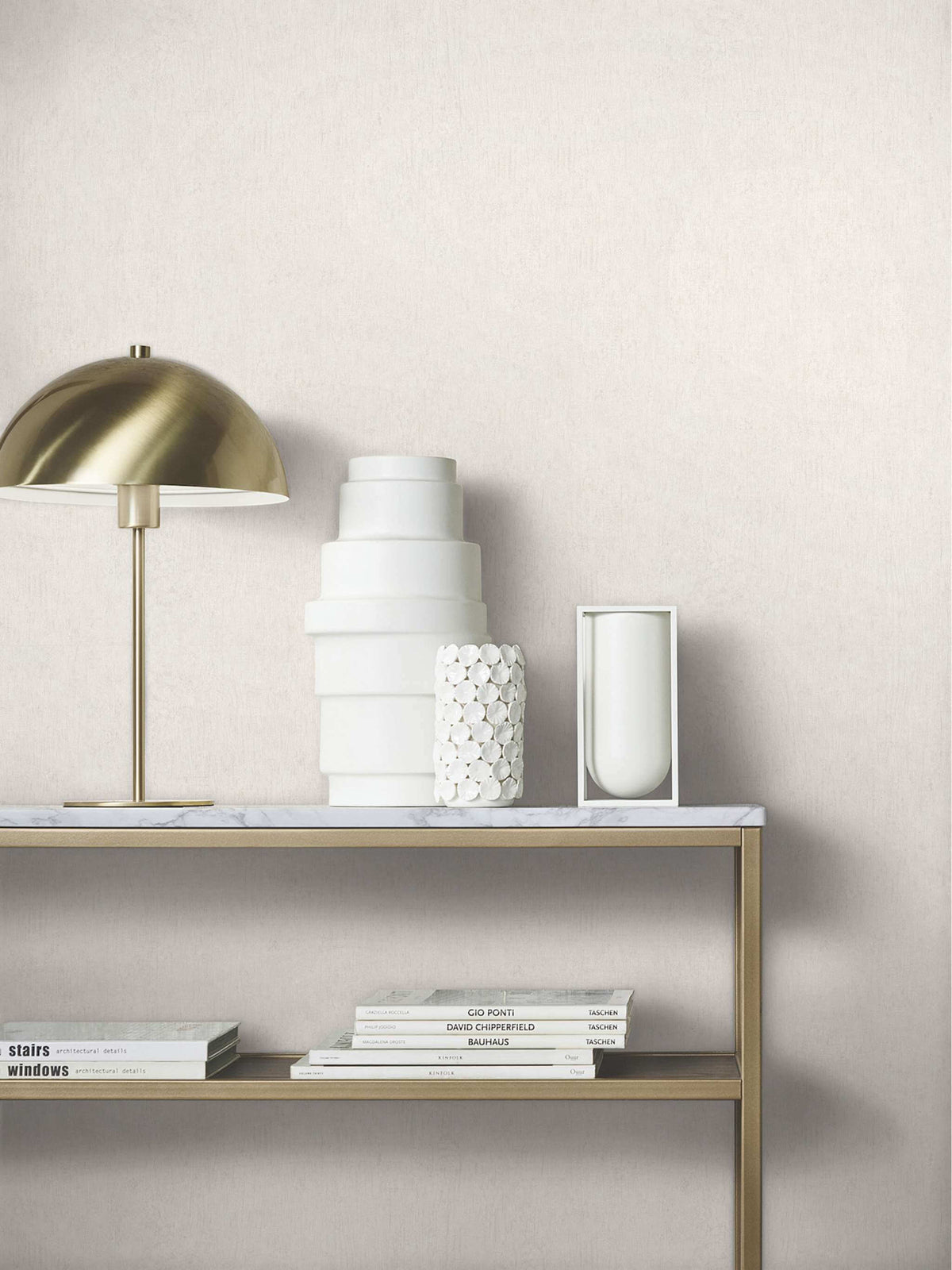 Antonina Vella Opulent Accents Dustan Wallpaper Sample - Cream