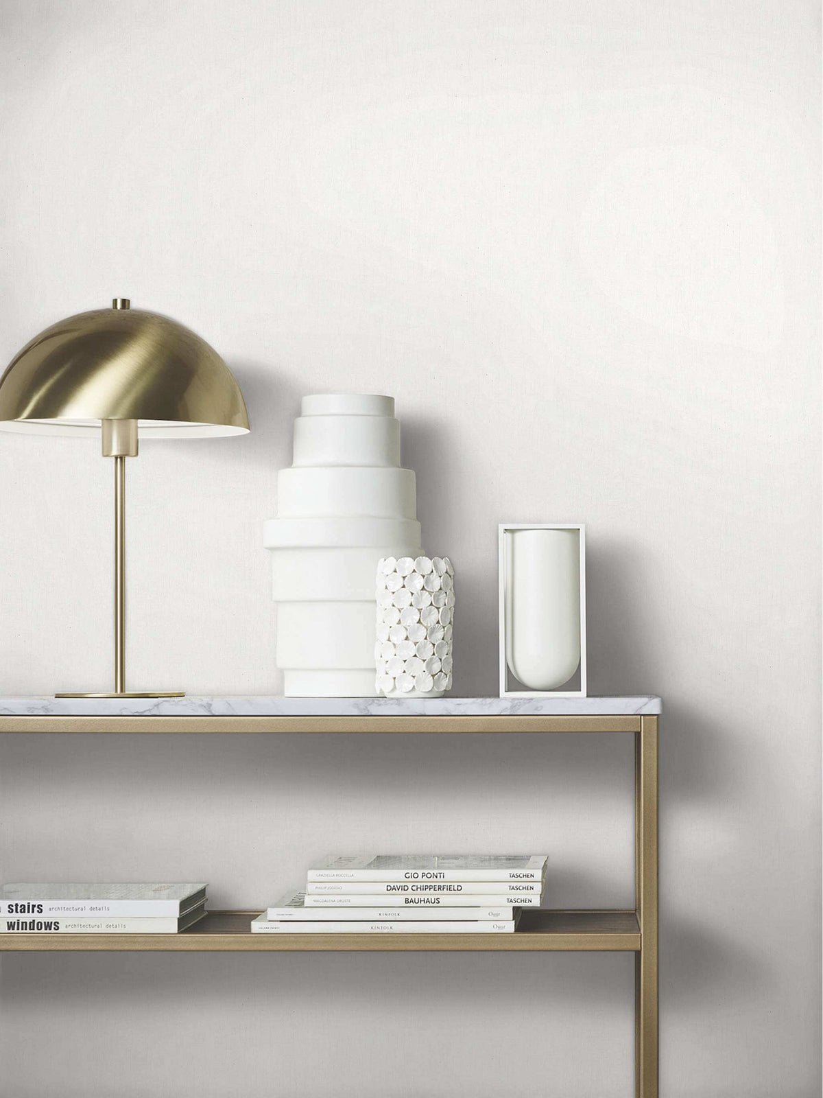 Antonina Vella Opulent Accents Dustan Wallpaper Sample - White