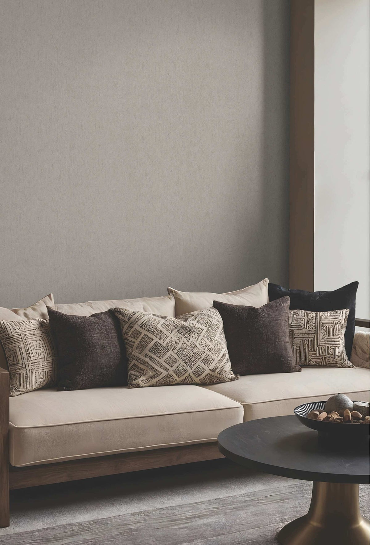 Antonina Vella Opulent Accents Dustan Wallpaper Sample - Taupe