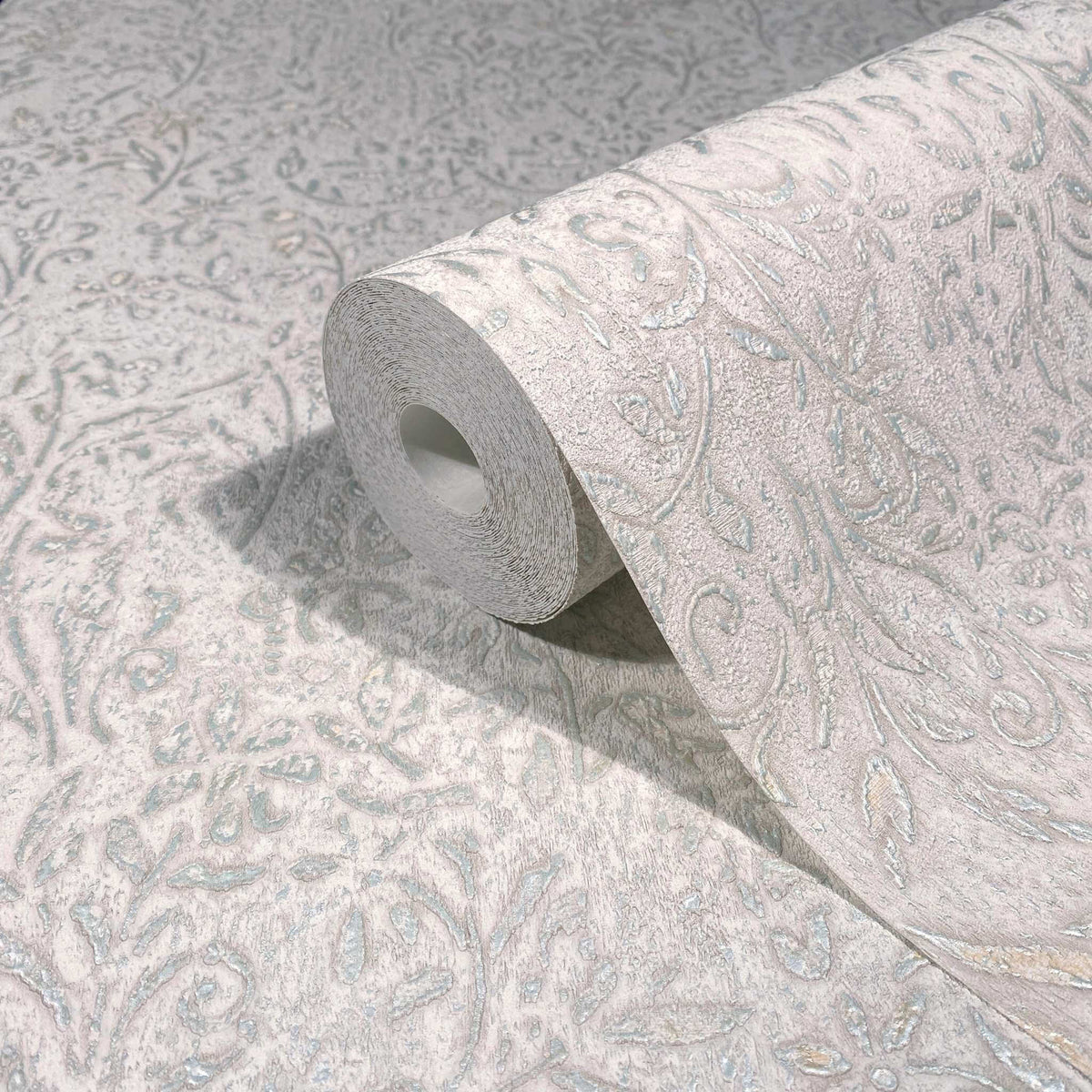 Antonina Vella Opulent Accents Sculpted Floral Wallpaper Sample - Aqua