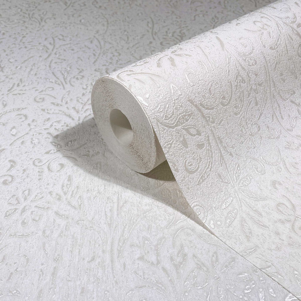 Antonina Vella Opulent Accents Sculpted Floral Wallpaper Sample - Pearl