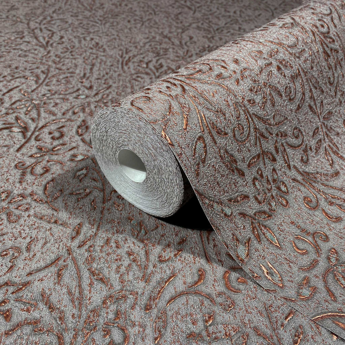 Antonina Vella Opulent Accents Sculpted Floral Wallpaper - Copper
