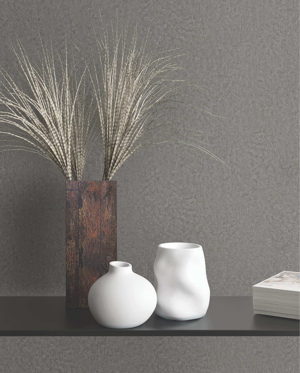 Antonina Vella Opulent Accents Jemma Wallpaper - Dark Grey